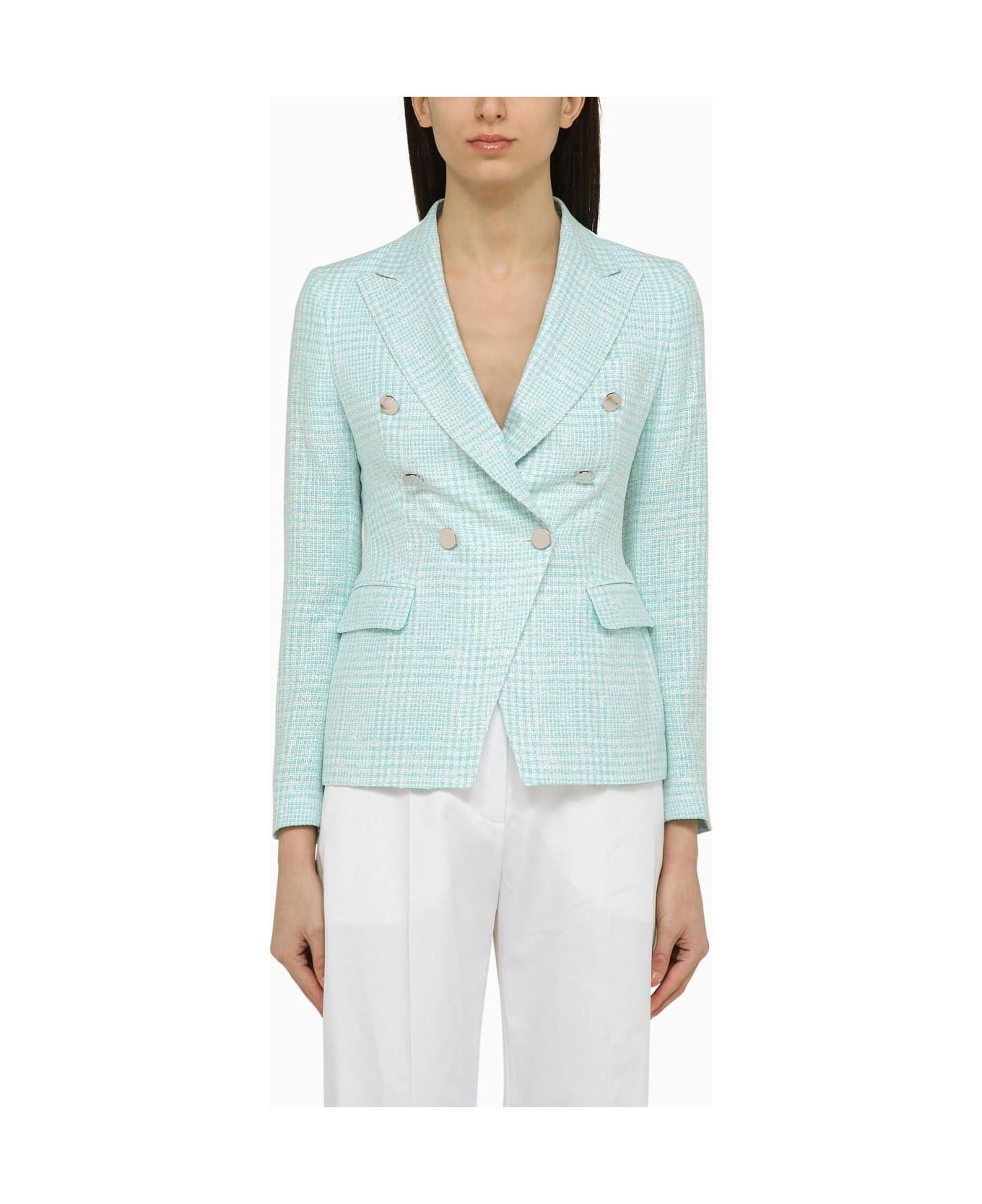 Tagliatore Light Blue Double-breasted Jacket - Clear Blue
