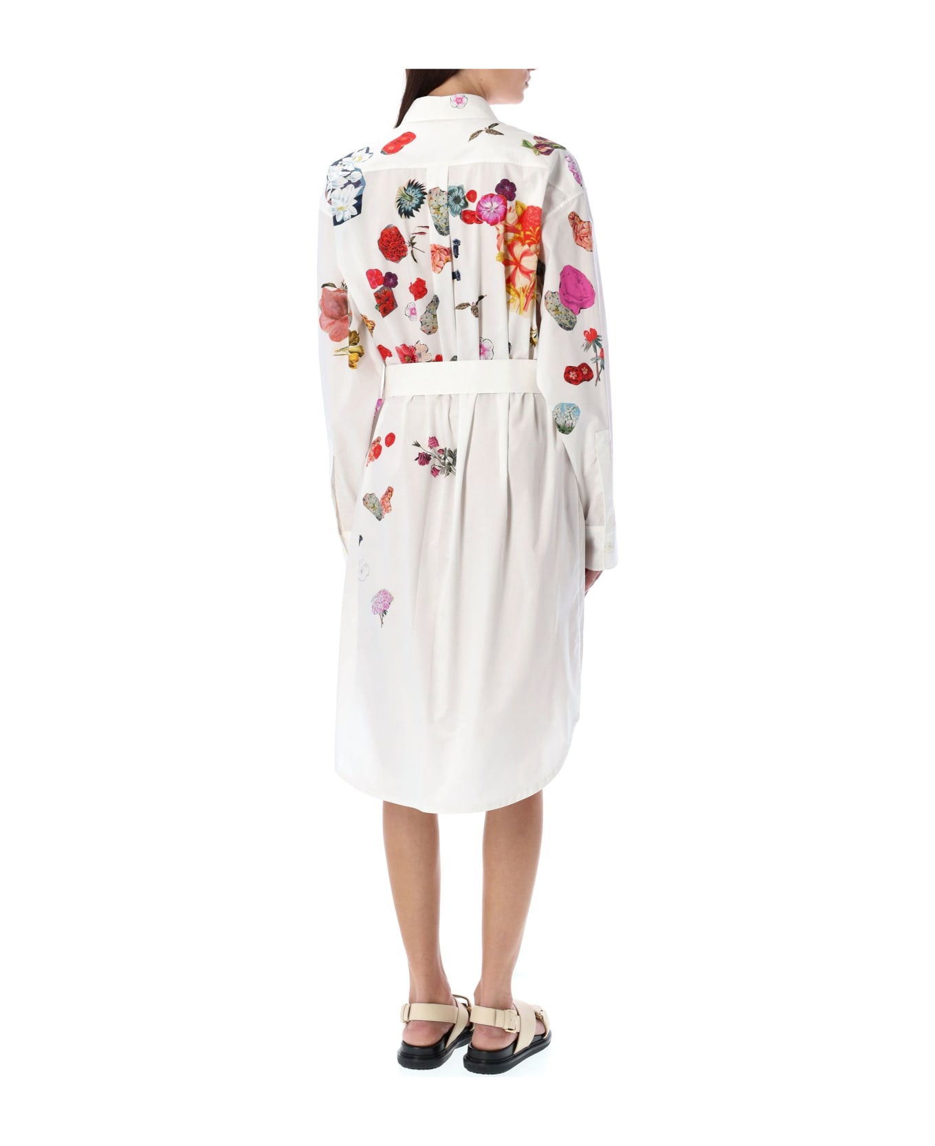 Marni Flowers Shirt Dress - LILY WHITE