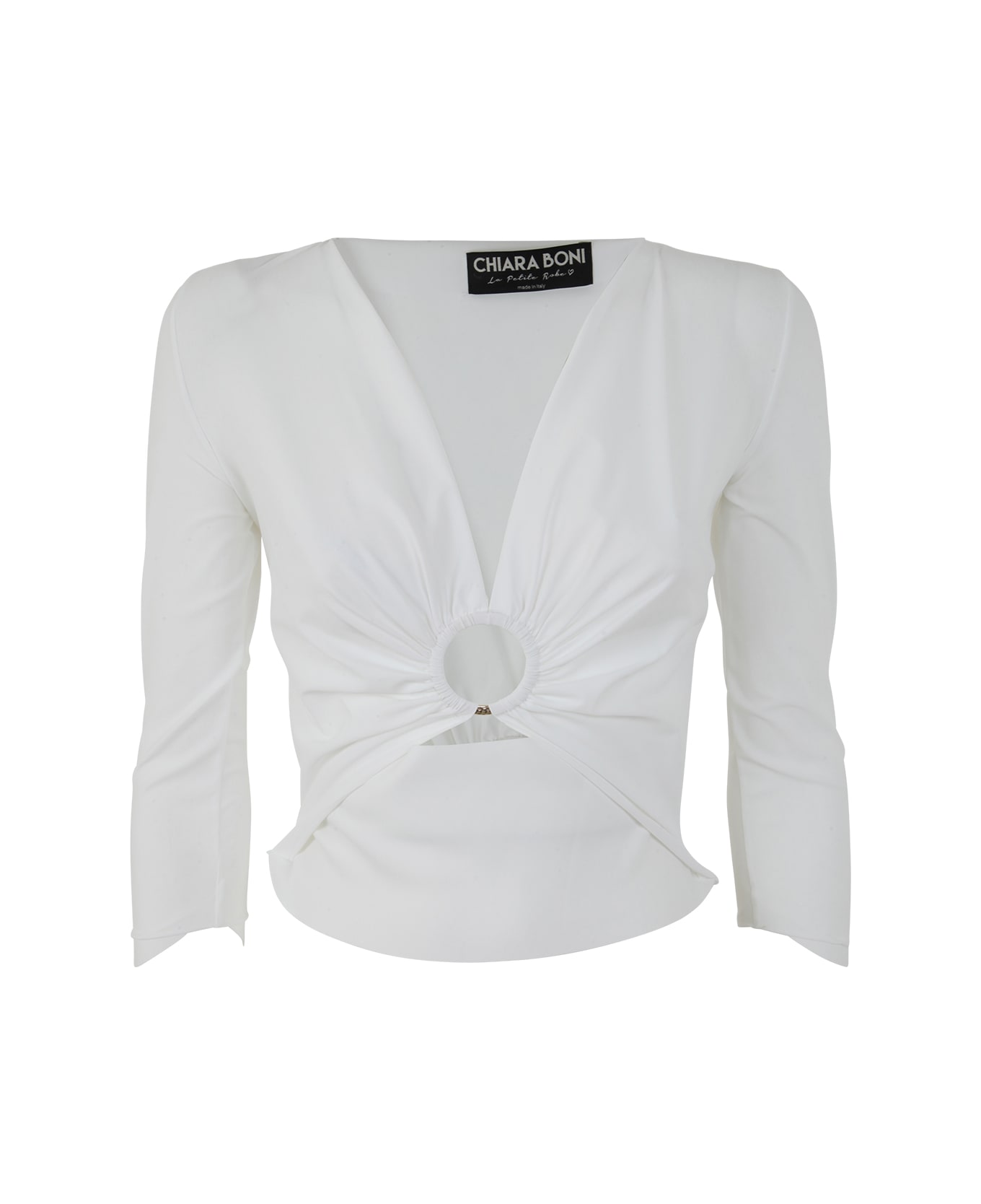 La Petit Robe Di Chiara Boni Severa Long Sleeves Top - White