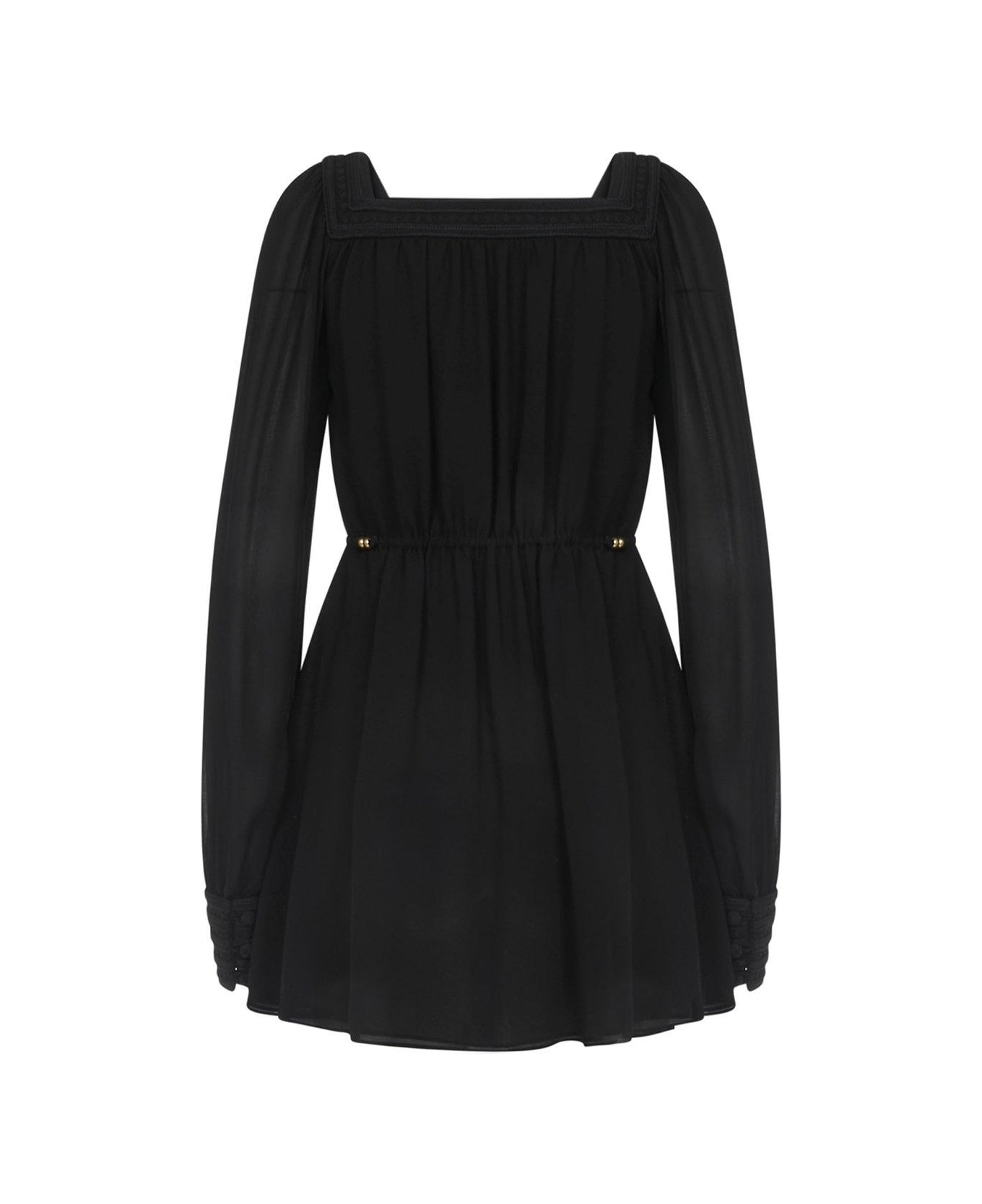 Saint Laurent Tie-waist Mini Dress - BLACK