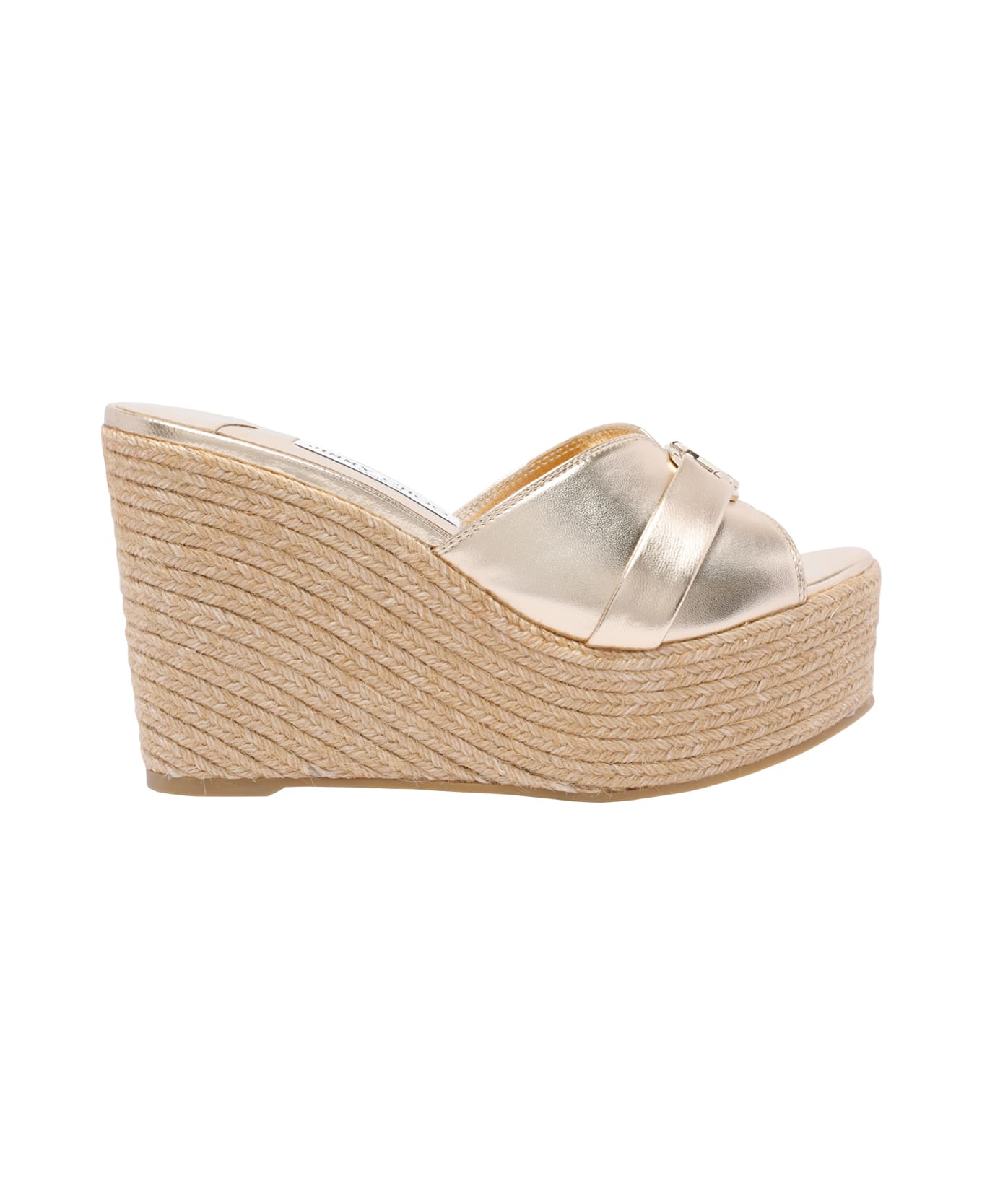 Jimmy Choo Leda Wedge Sandals - Golden