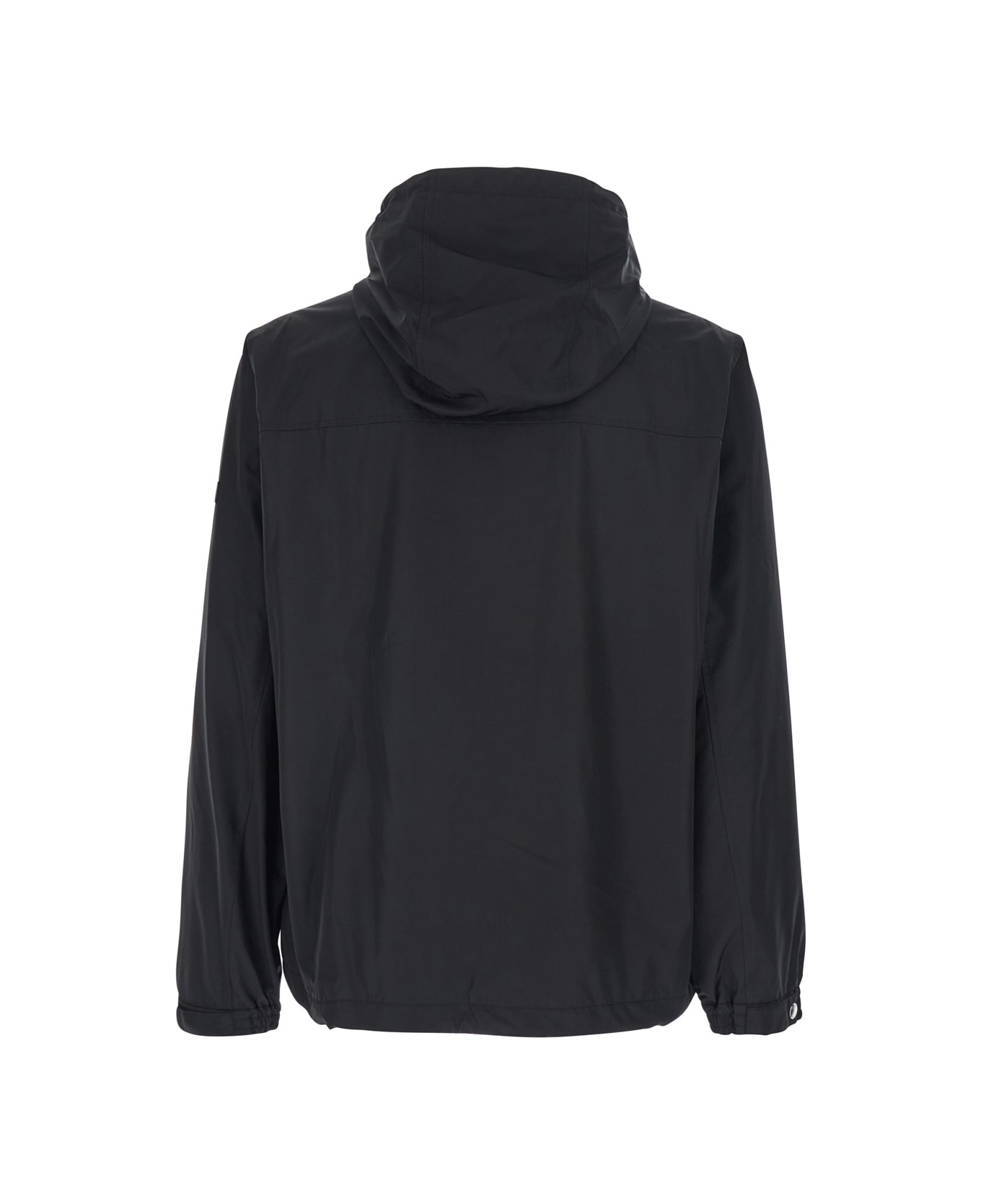 TATRAS Black Jacket With Drawstring Hood And Logo Patch On The Sleeve In Tech Fabric Man - Black