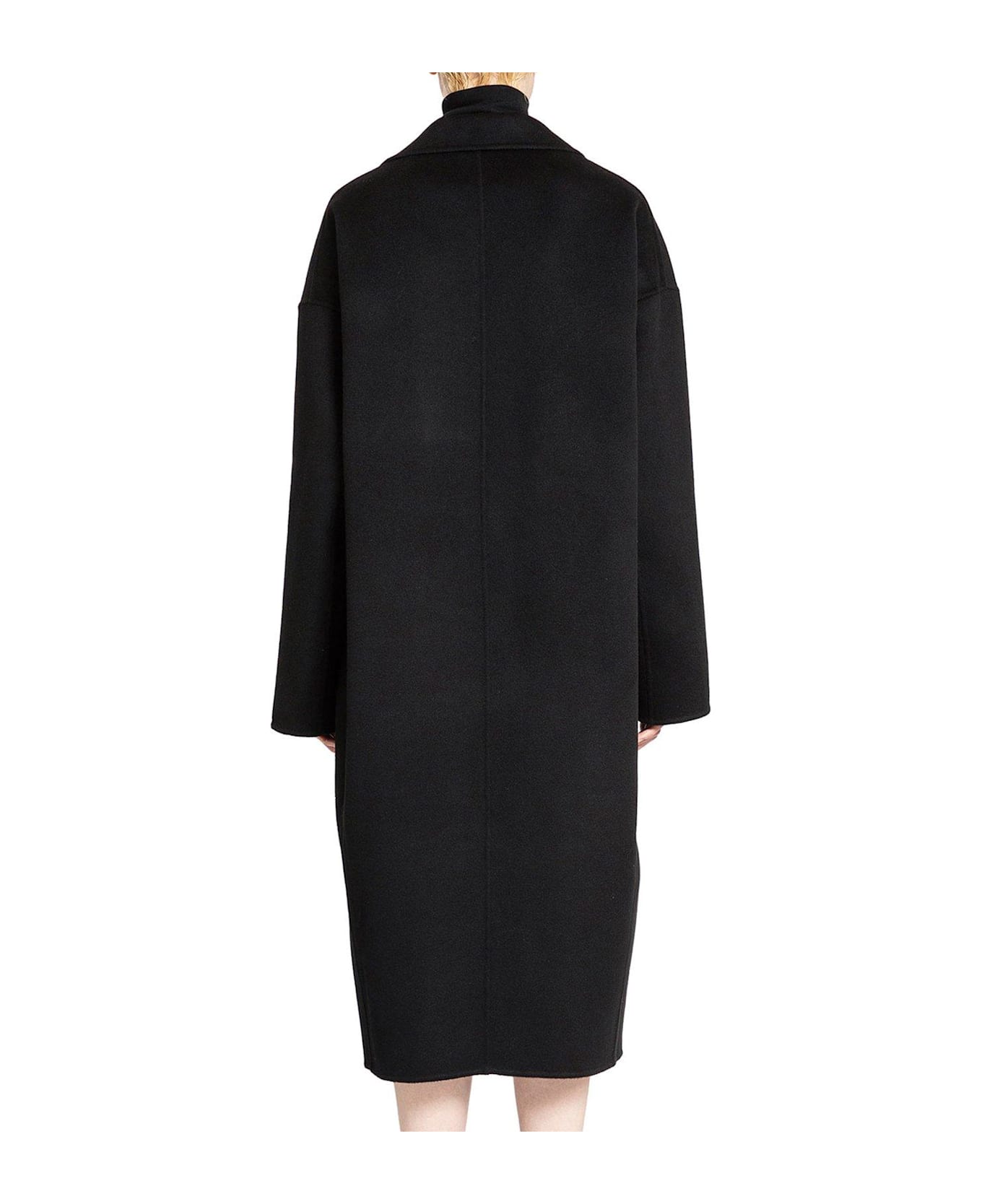 Totême Broad Double-breasted Midi Coat - 001 BLACK