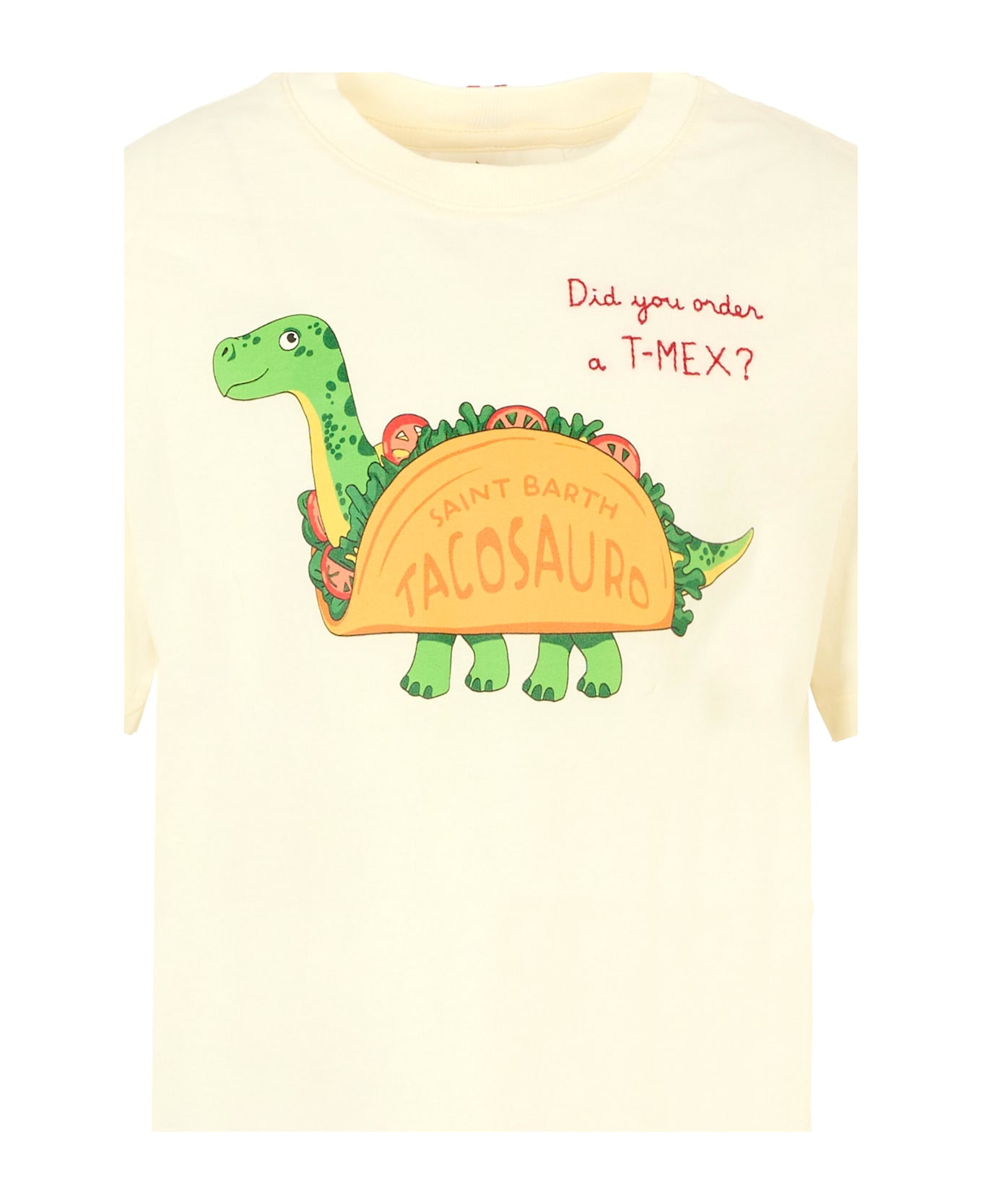 MC2 Saint Barth Ivory T-shirt For Kids With Tacosauro - Ivory
