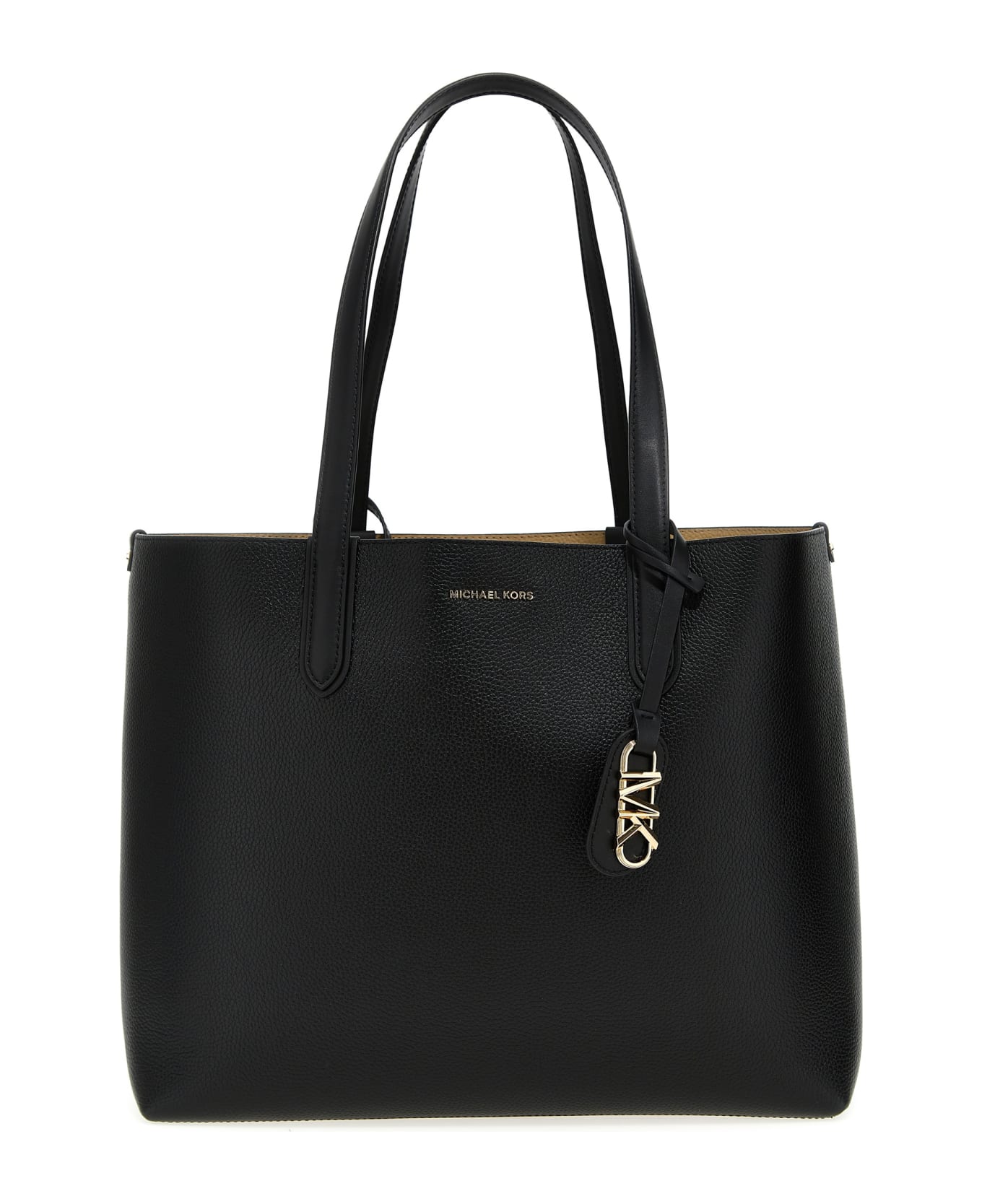 MICHAEL Michael Kors Logo Leather Shopping Bag - Black