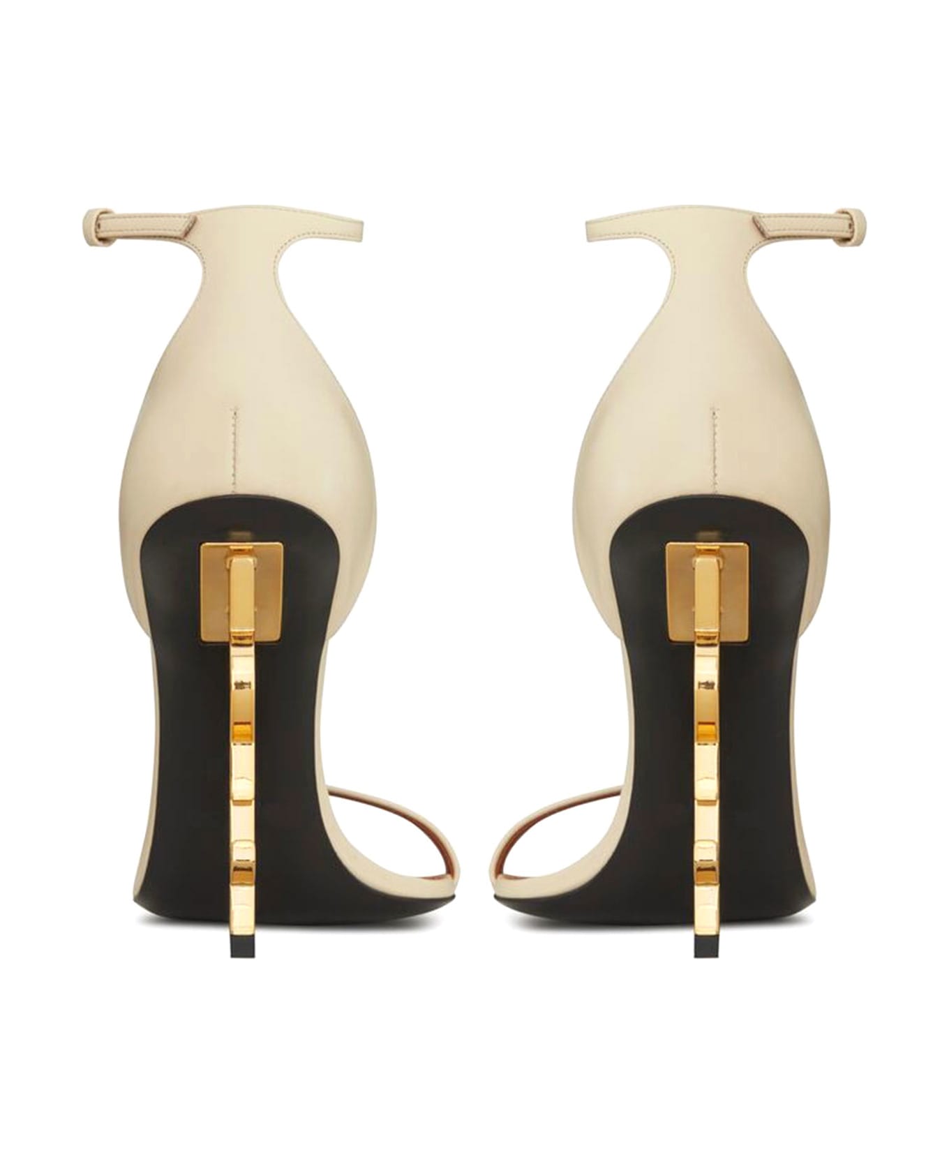 Saint Laurent Opyum Sandals With Structured Heel - REAL BEIGE