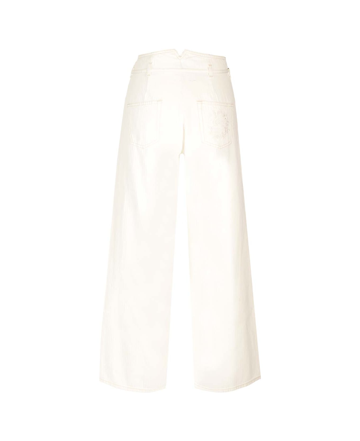 Etro White Culotte Jeans With Belt - White ボトムス