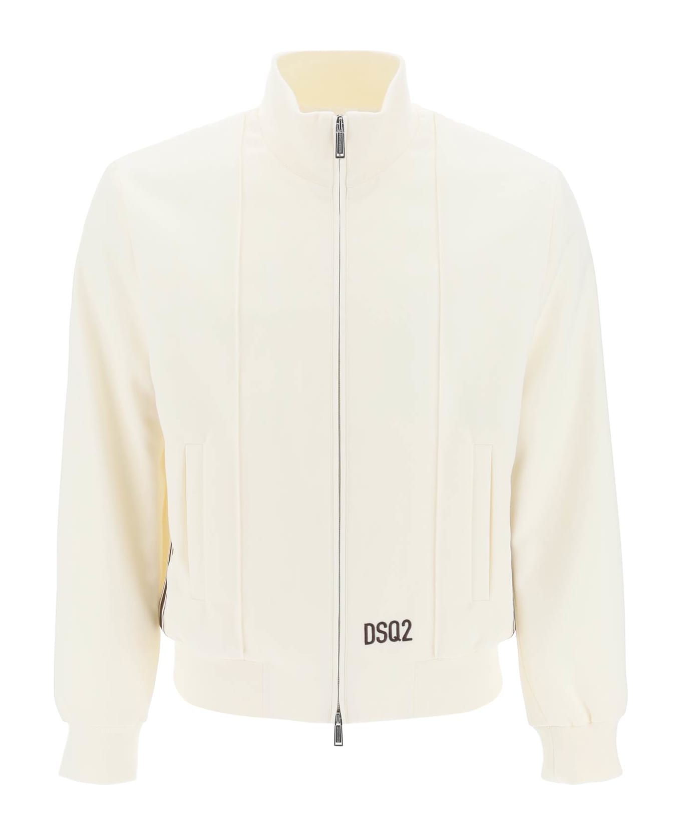 Dsquared2 Sweatshirt With Striped Bands - OFF WHITE (White)
