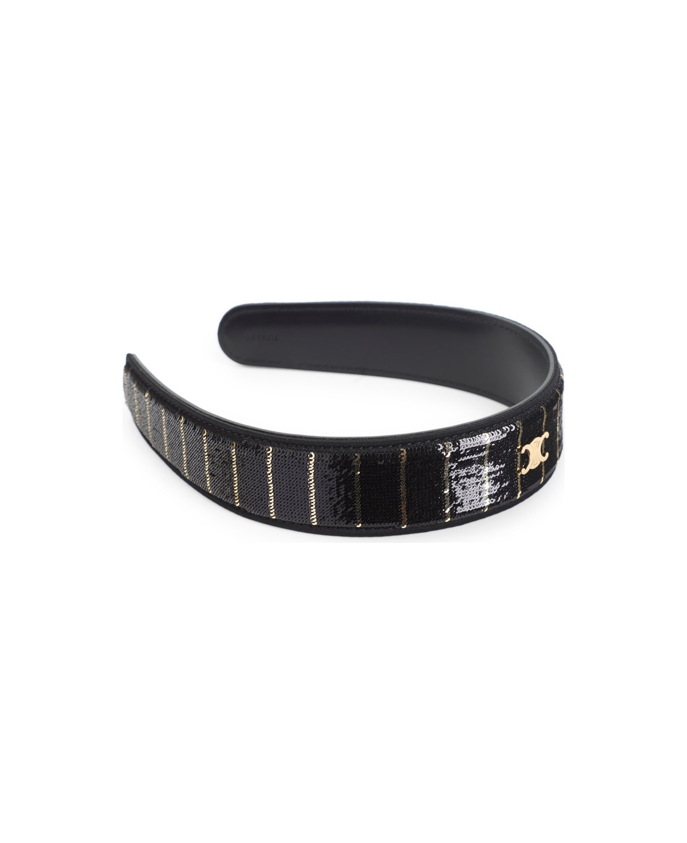 Celine Striped Sequins Headband - Gs Black Gold Smoke