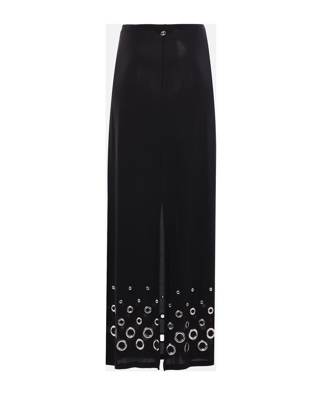 Paco Rabanne Long Skirt With Eyelets - BLACK