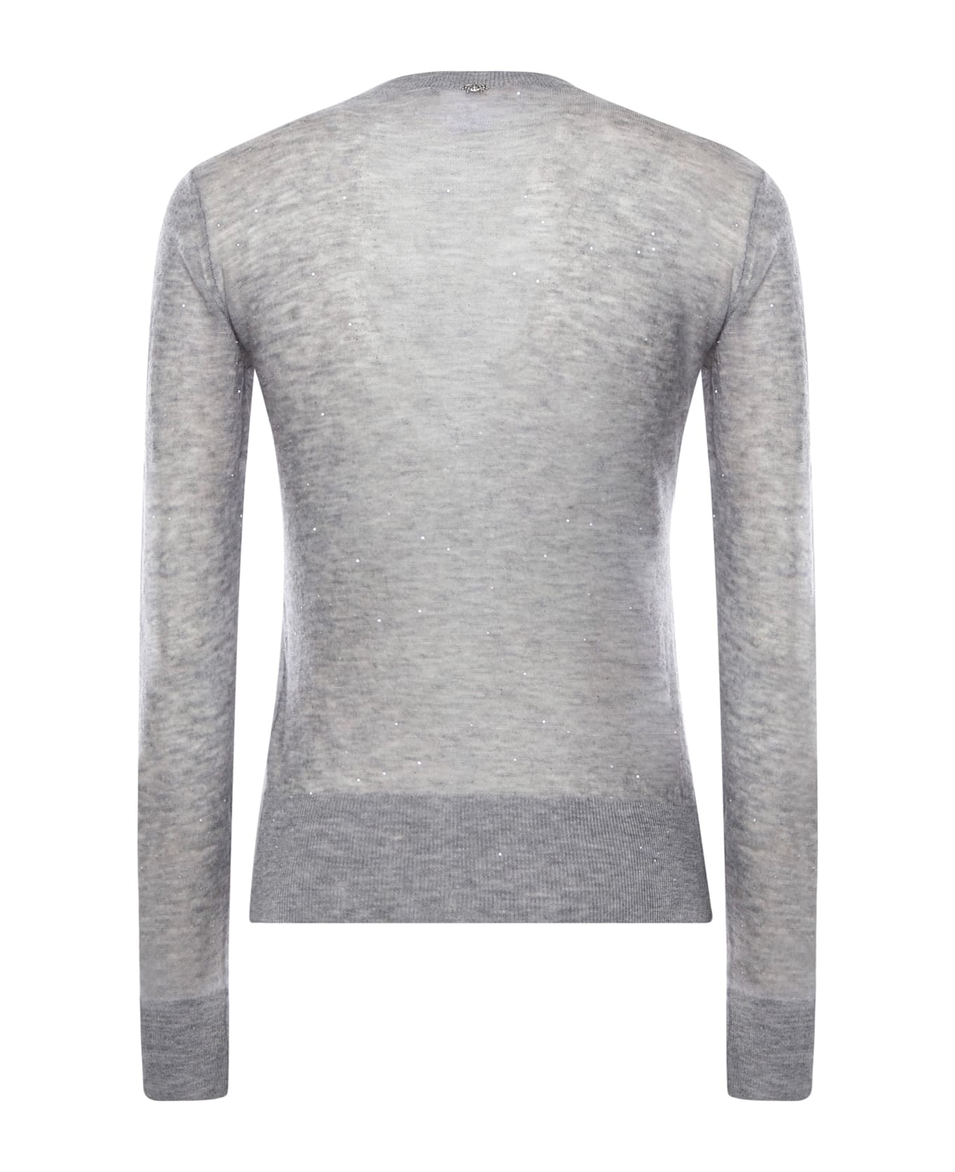 Genny Ultrafine Wool Sweater With Sequins - Light gray