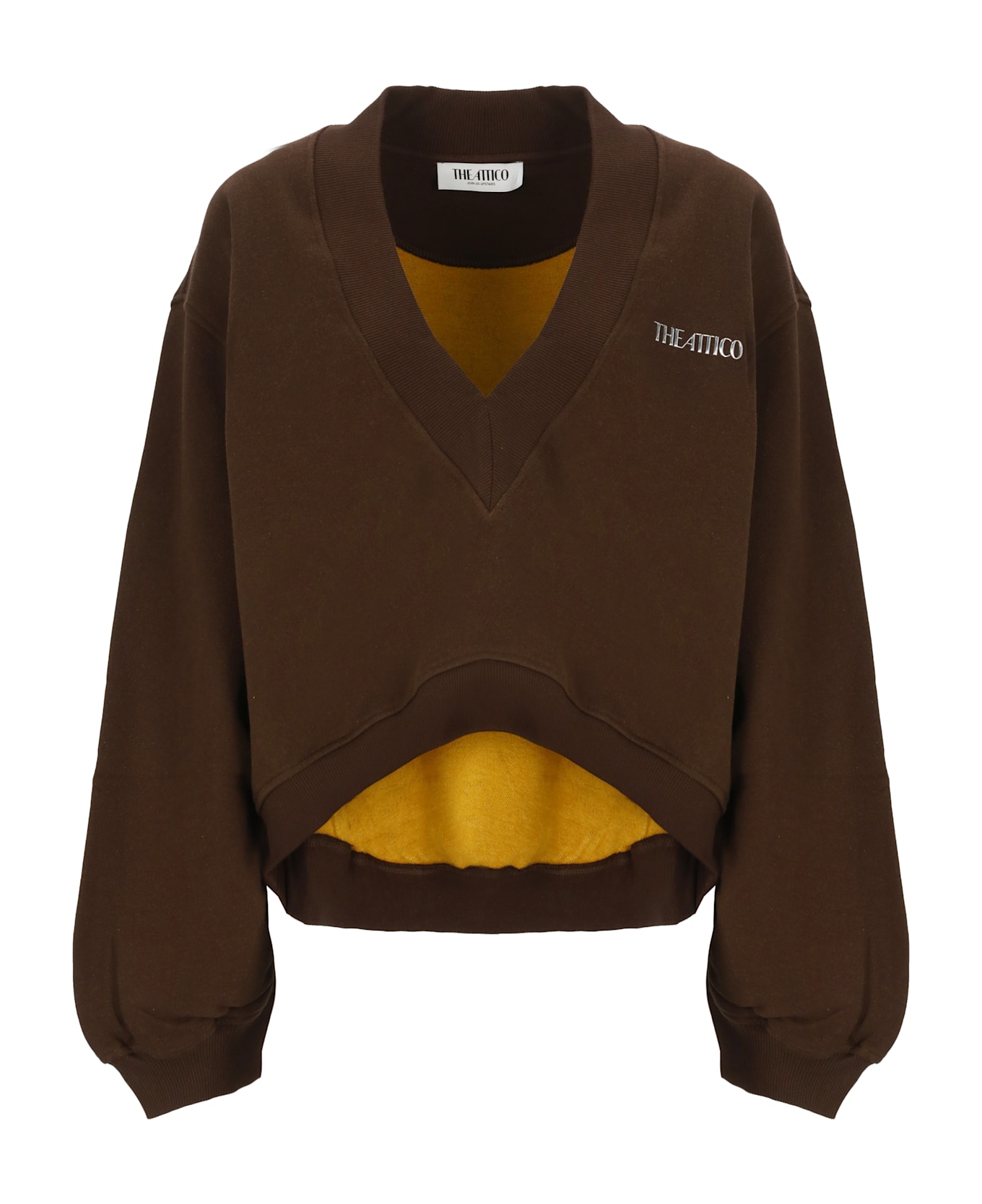 The Attico Sweatshirt With Logo - Brown