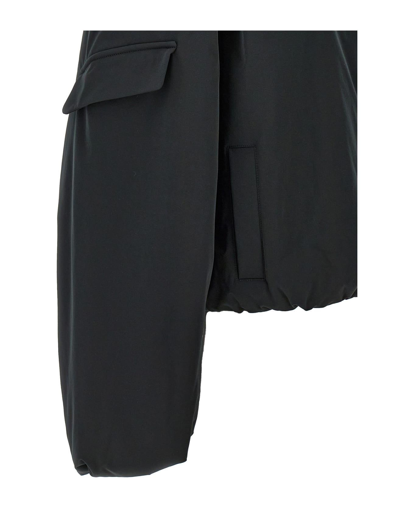 Ganni Nylon Bomber Jacket - Black