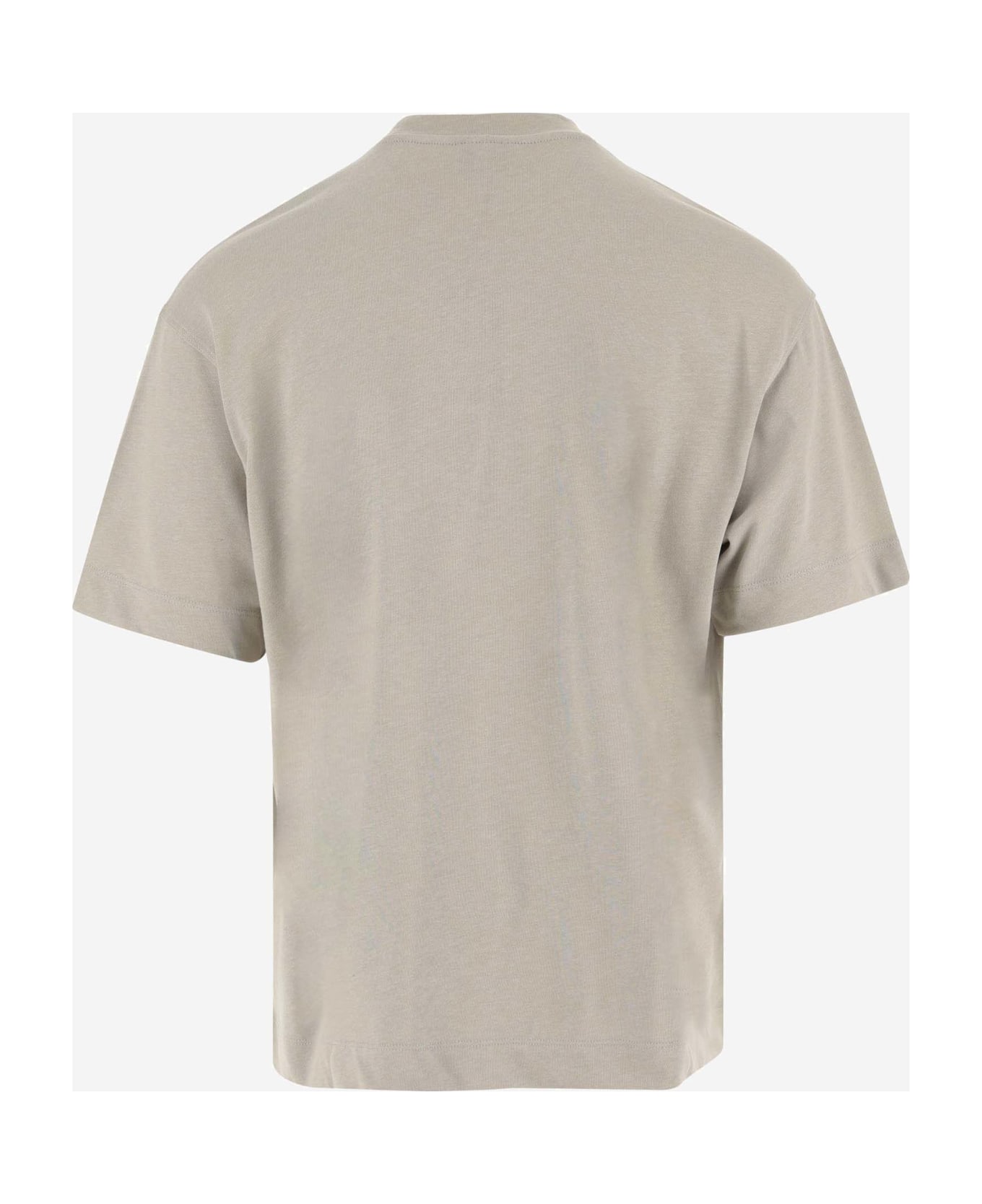 Emporio Armani Cotton T-shirt With Logo - Beige シャツ
