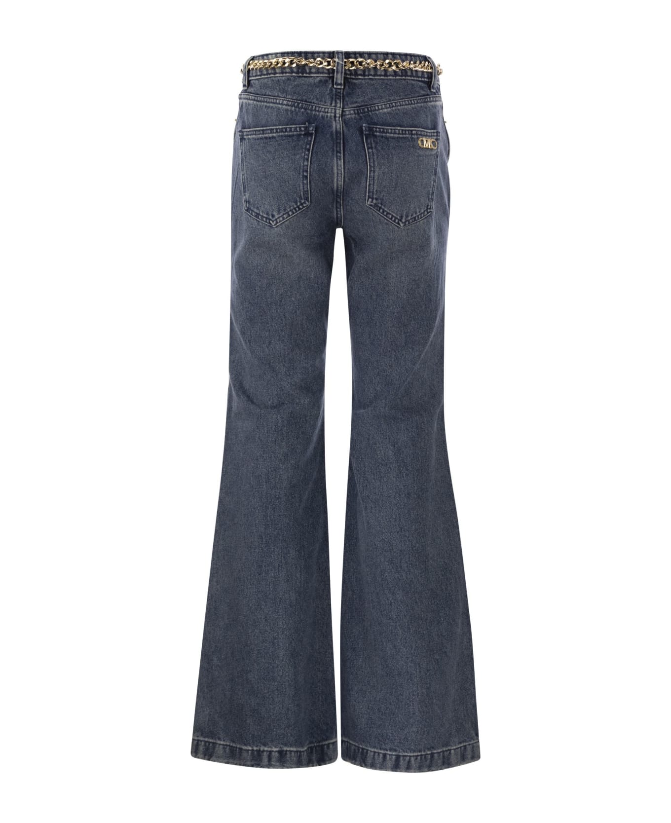 Michael Kors Flared Jeans With Chain Belt - Blue デニム
