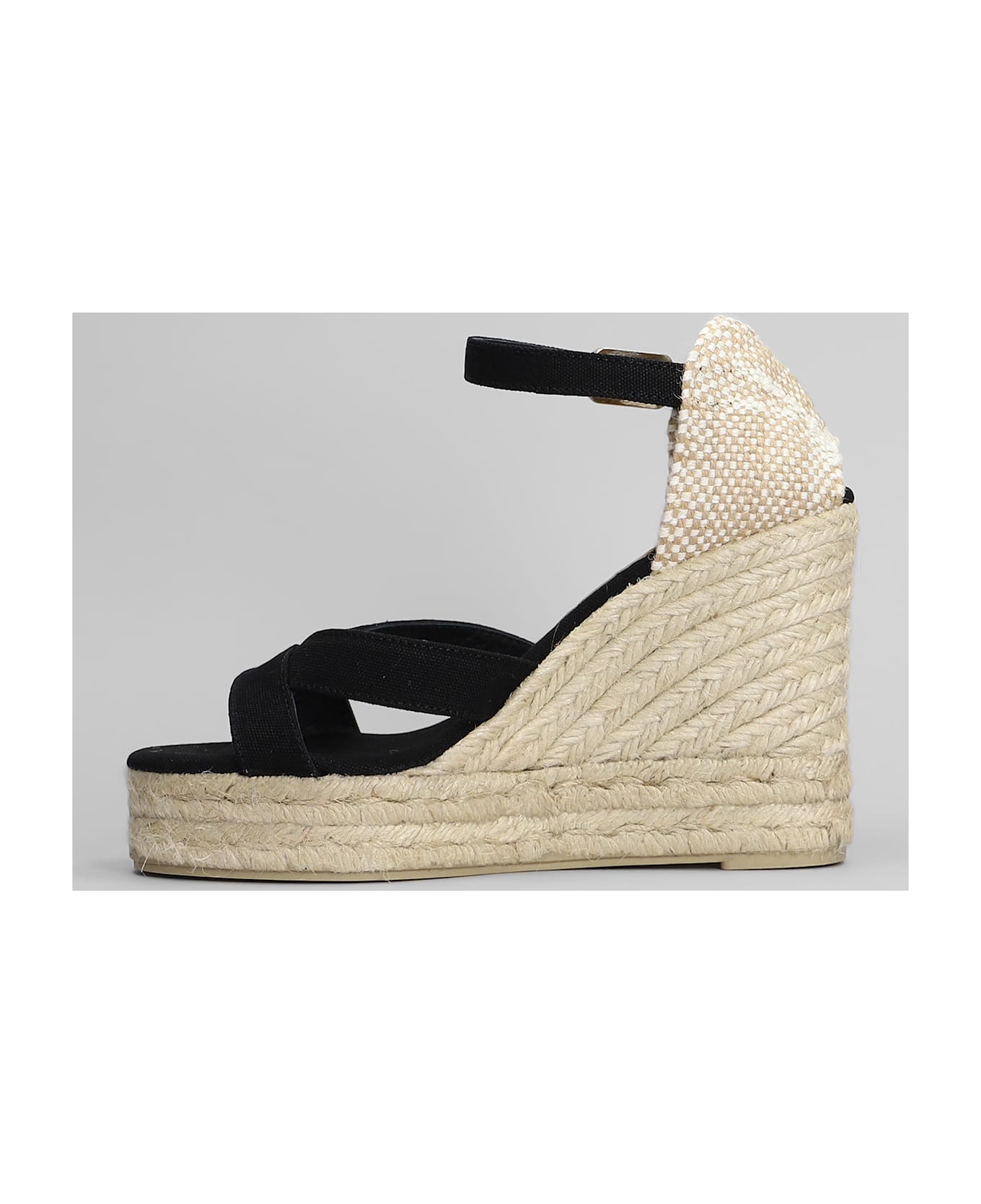 Castañer Bruna-8ed-001 Wedges In Black Canvas - black