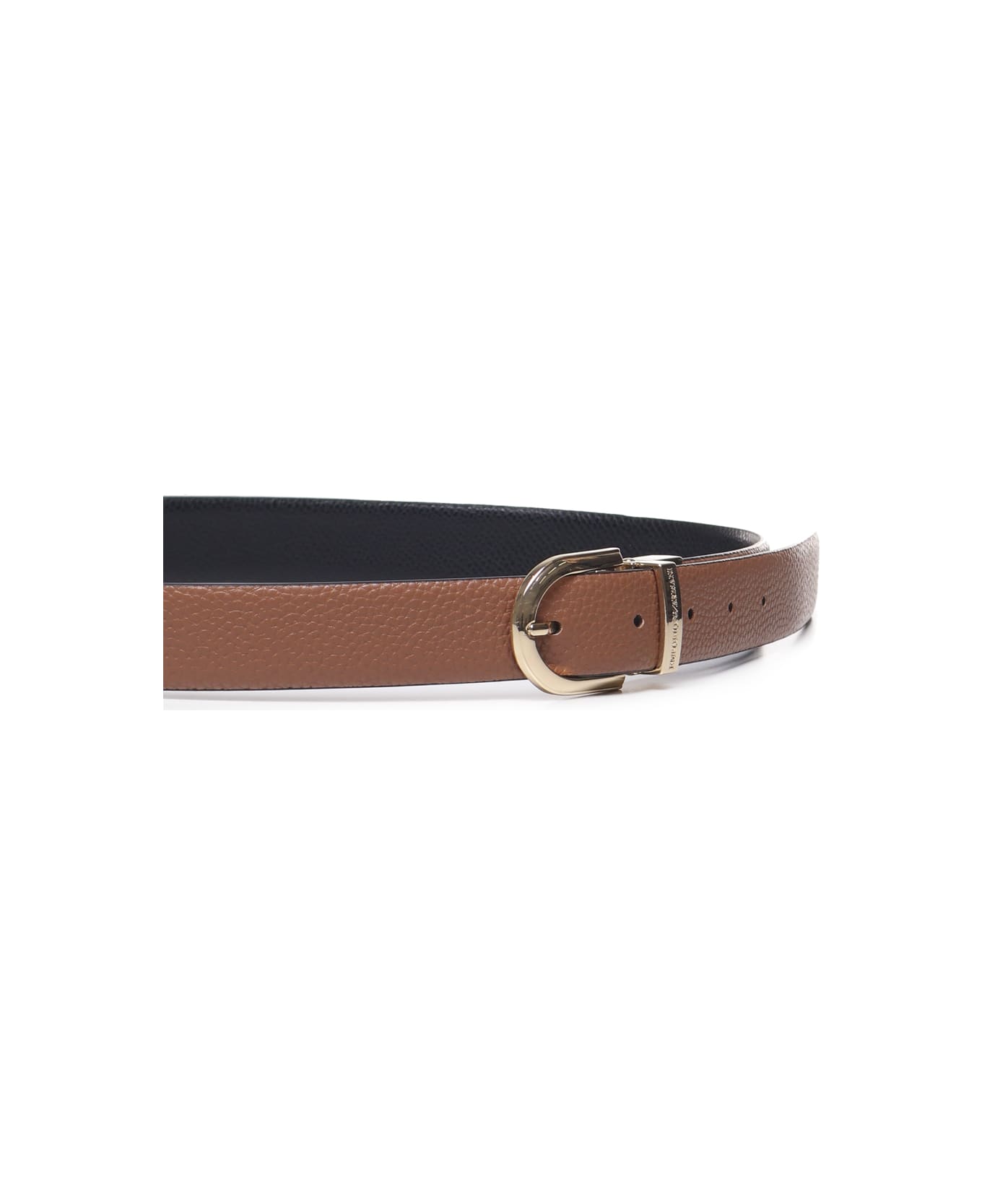 Emporio Armani Leather Belt - Beige