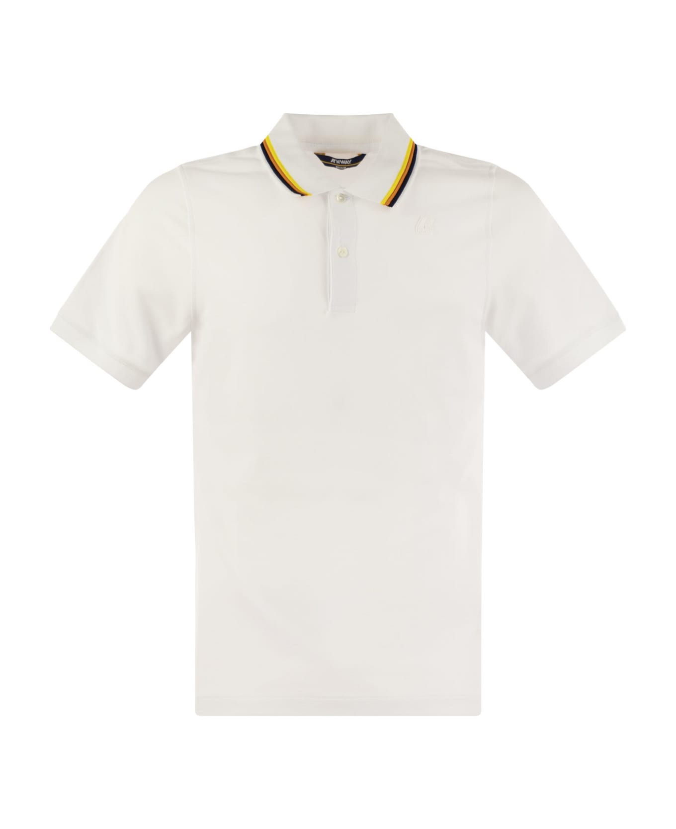 K-Way Jud - Short-sleeved Cotton Polo Shirt - White