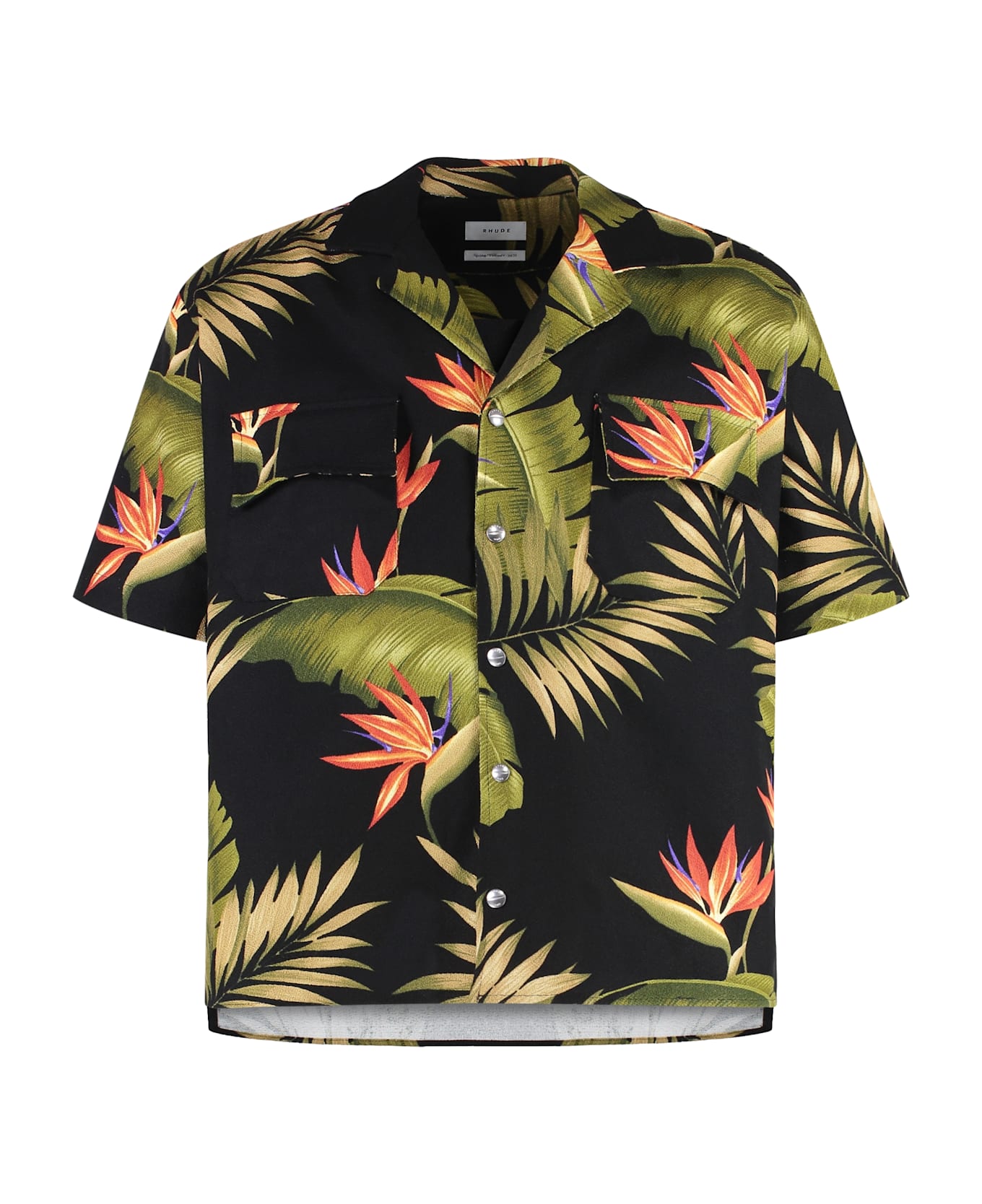 Rhude Printed Short Sleeved Shirt - black