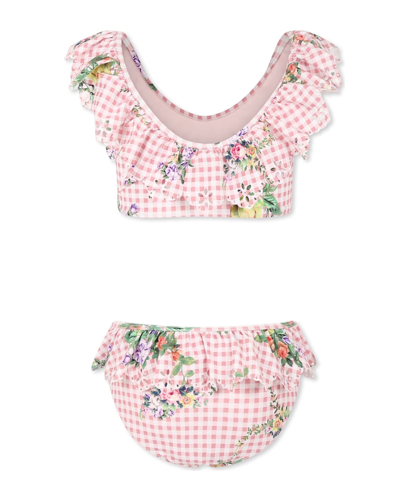 Camilla Pink Bikini For Girl With Floral Print - Pink