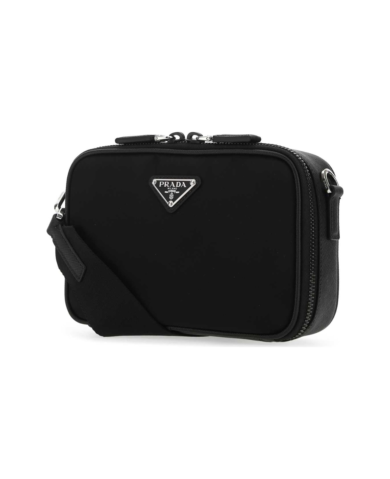 Prada Black Leather And Nylon Crossbody Bag - F0002 ショルダーバッグ