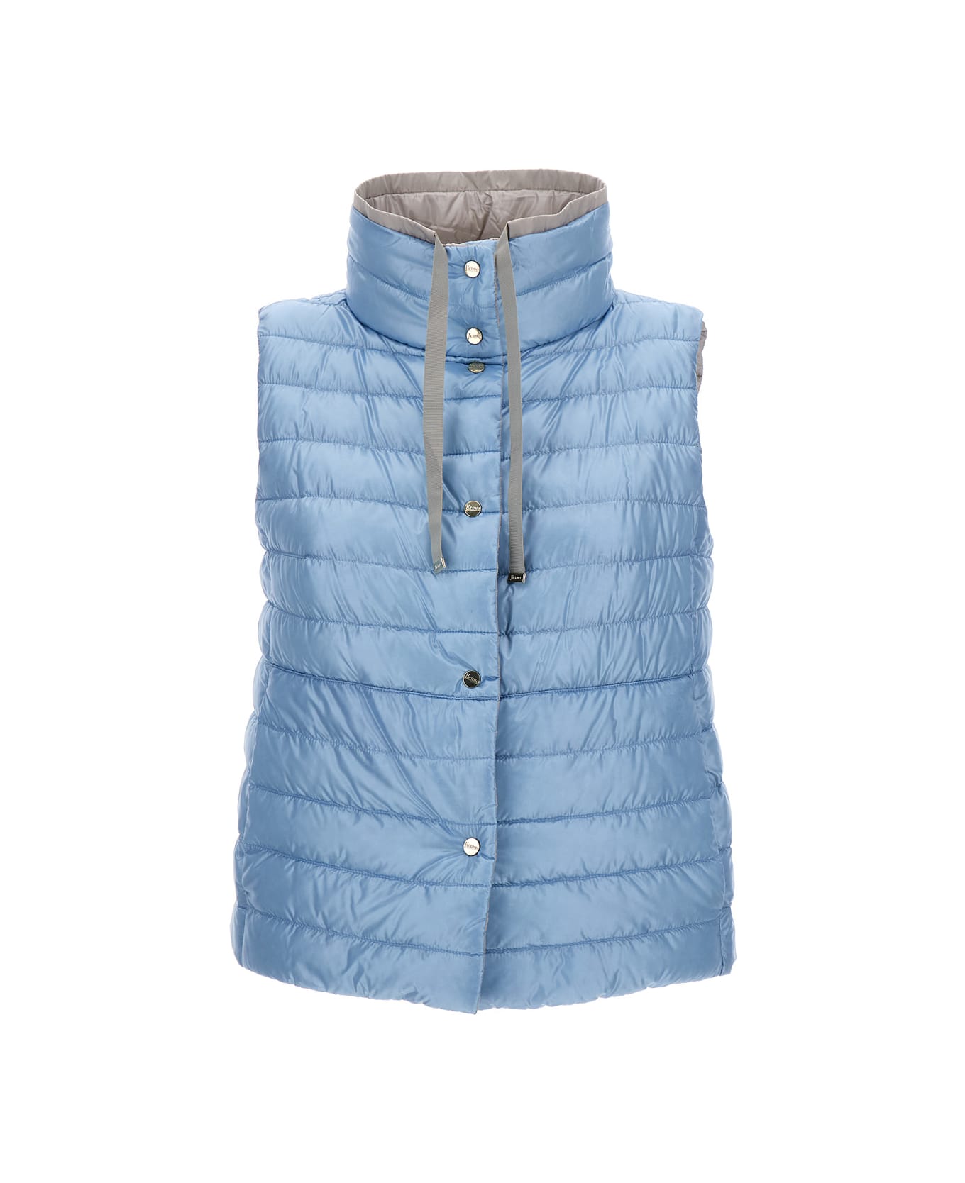 Herno Grey Reversible Padded Quilted Gilet In Polyester Woman - Grey