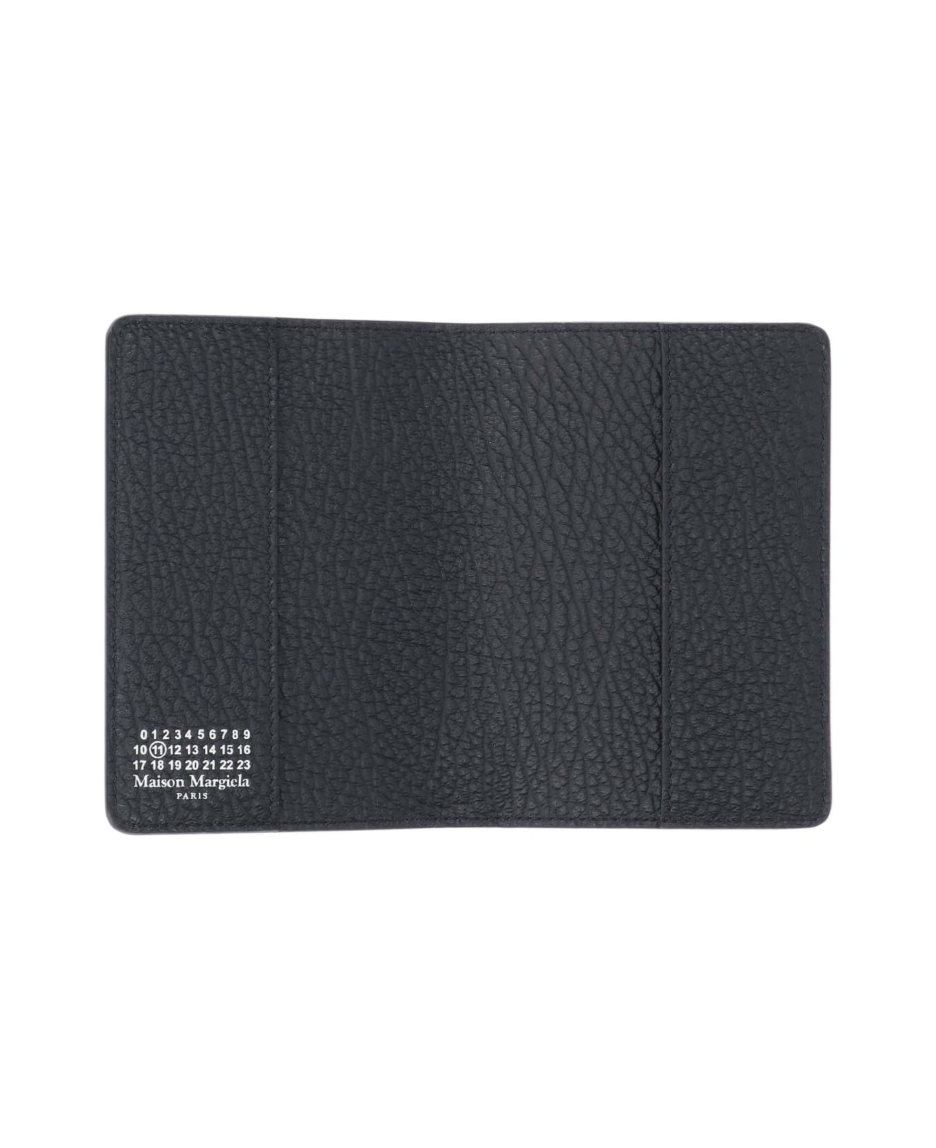 Maison Margiela Grained Leather Passport Case - Black  