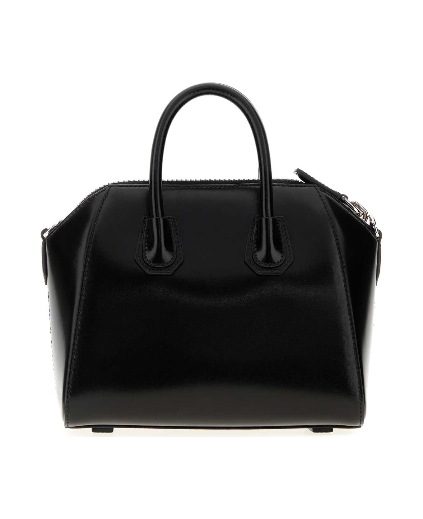 Givenchy Black Leather Mini Antigona Handbag - BLACK