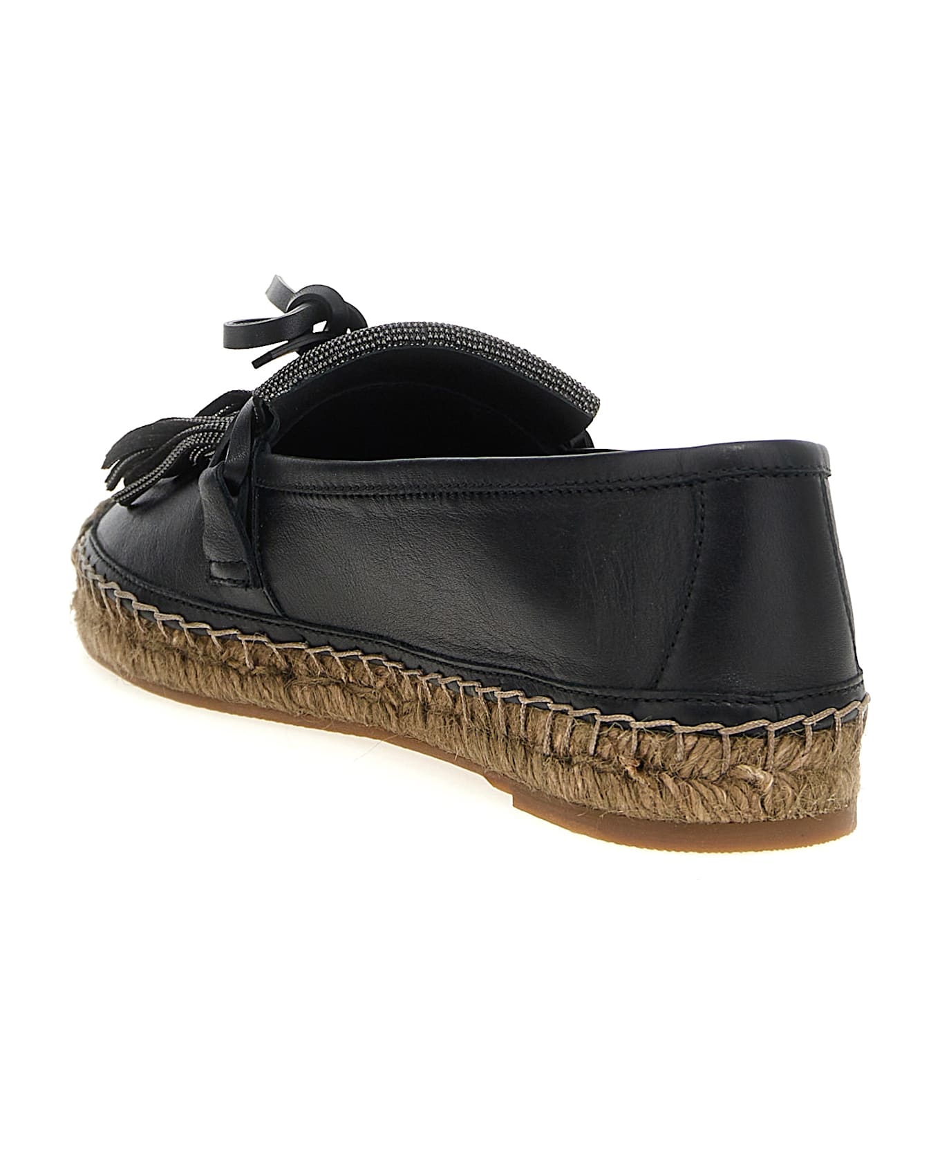 Brunello Cucinelli Ramile Fringed Espadrilles - Black  
