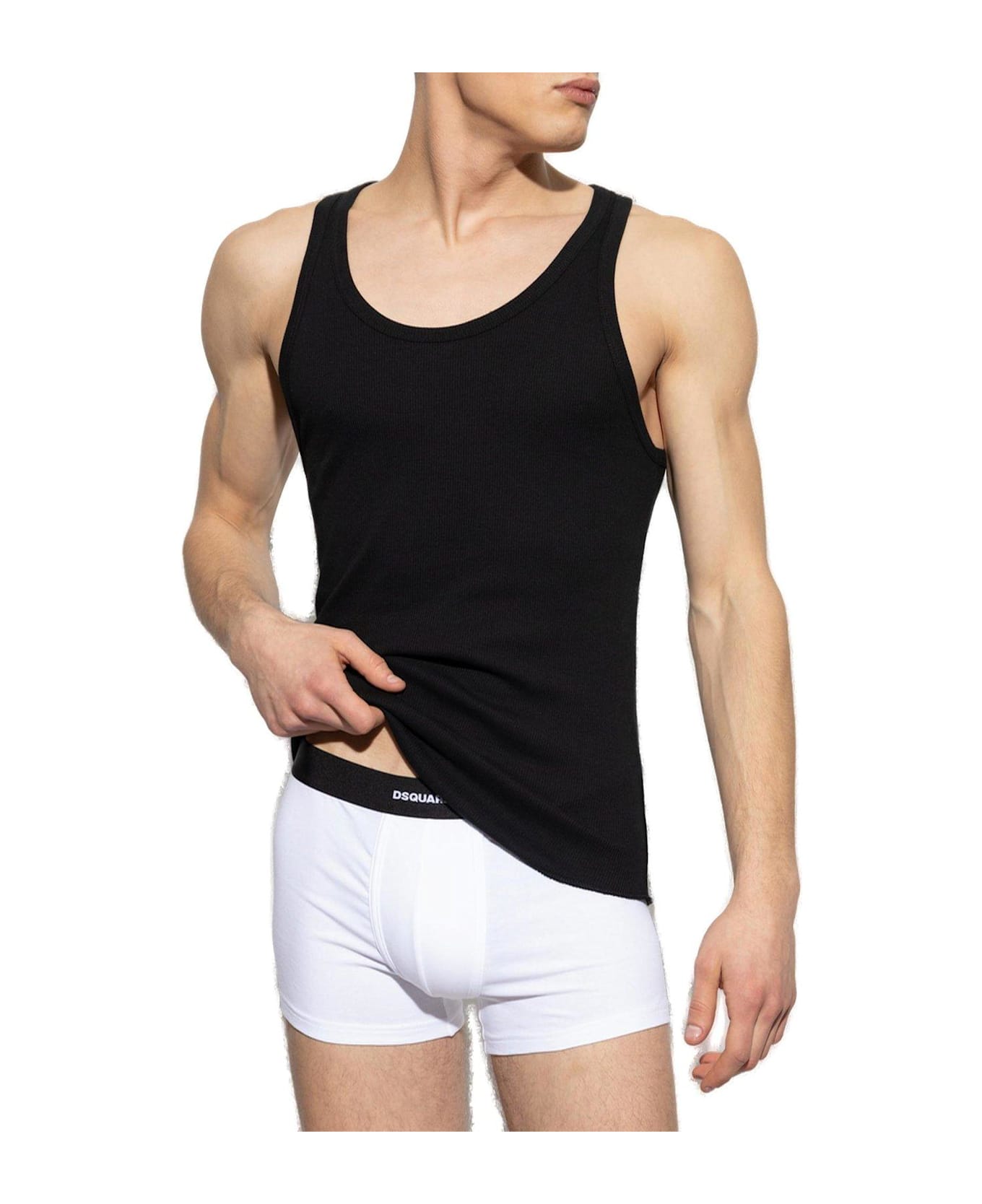 Dsquared2 Two-pack Logo Printed Tank Top - Black
