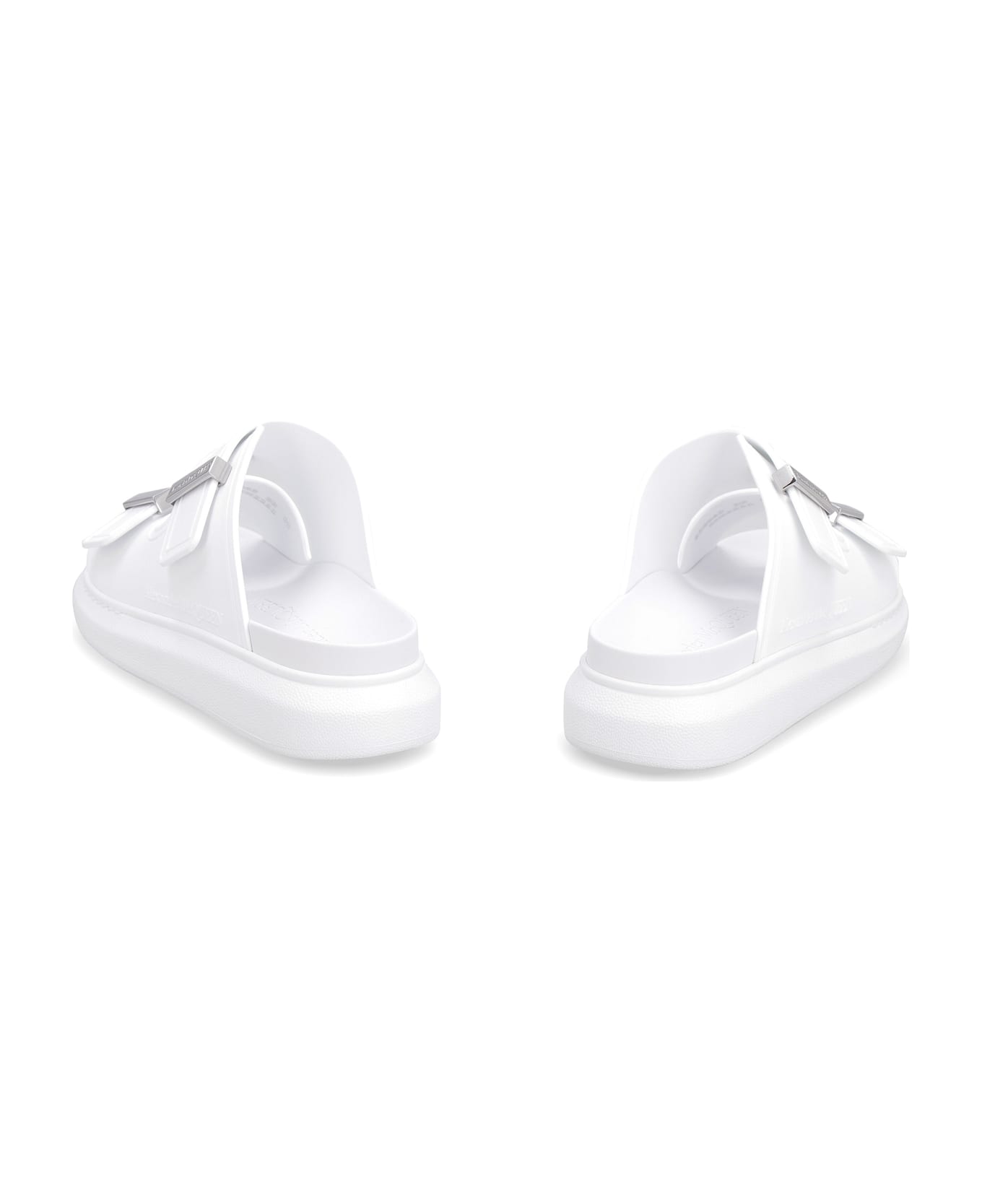 Alexander McQueen Logo Detail Rubber Slides - White