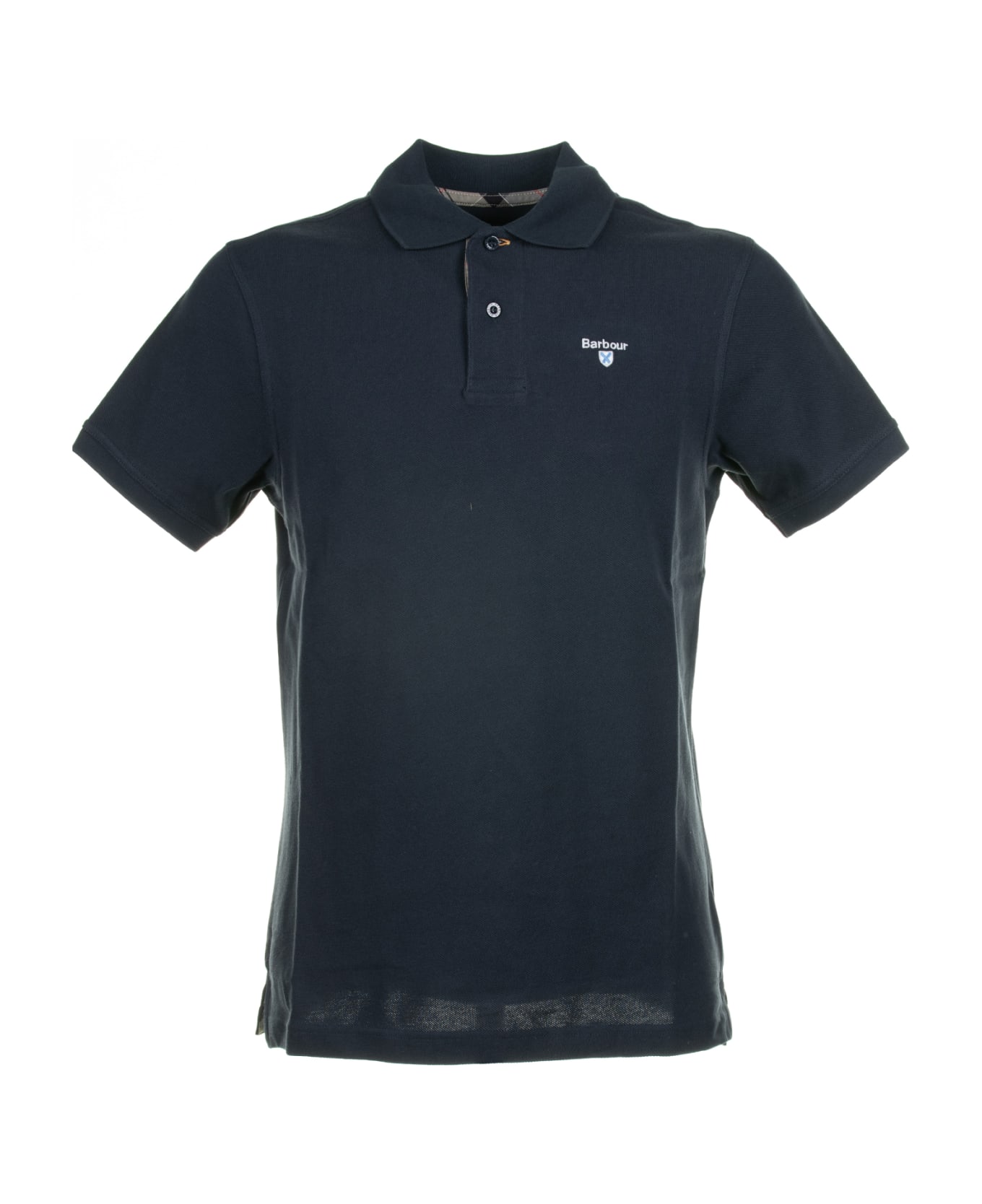 Barbour Navy Blue Short-sleeved Piqué Polo Shirt - NEW NAVY
