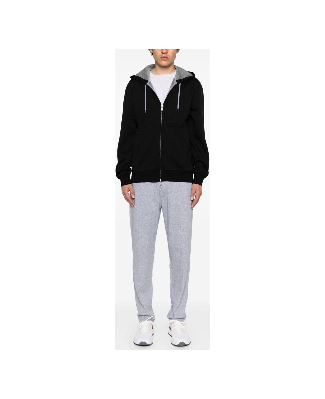 Brunello Cucinelli Cotton Zipepd Hoodie - Black