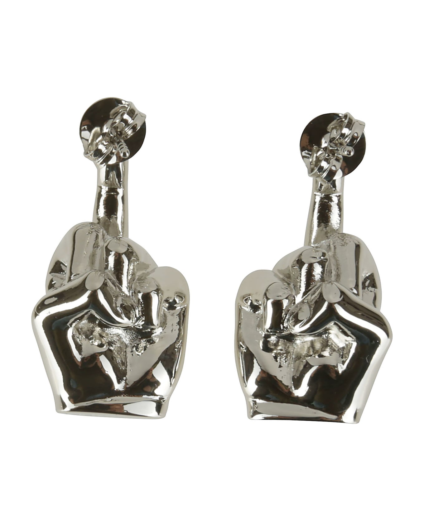 Y/Project Mini Fuck You Earrings Pair - SILVER イヤリング