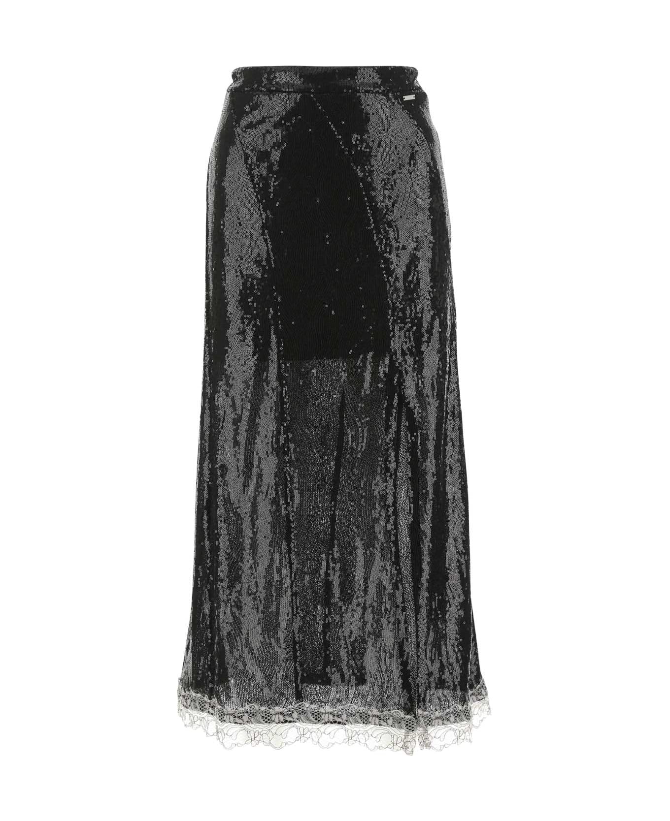 Koché Black Sequins Skirt - 900