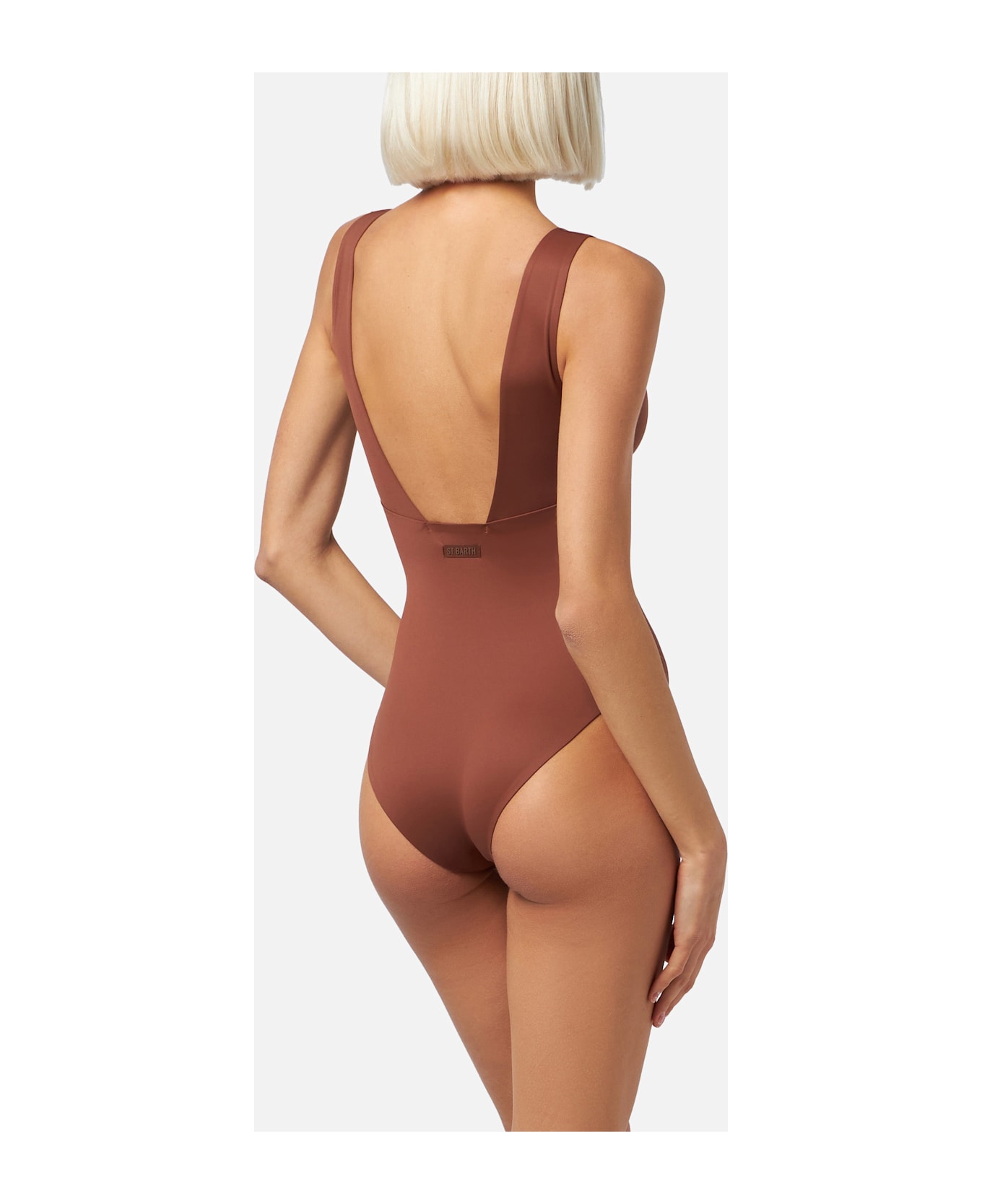 MC2 Saint Barth Woman Heatsealed One-piece Swimsuit Calliope - BROWN