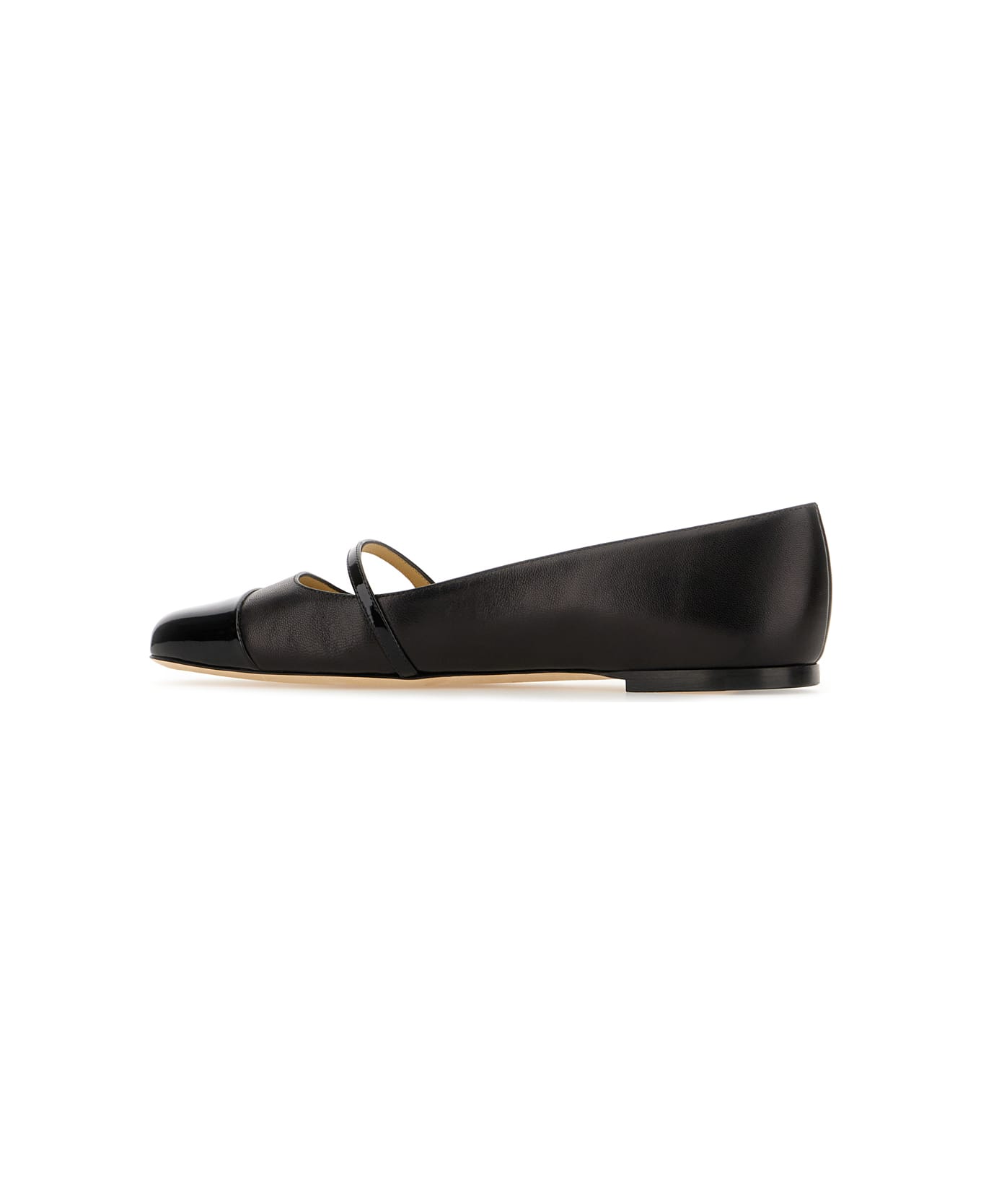 Jimmy Choo Black Nappa Leather Elisa Ballerinas - BLACKBLACK