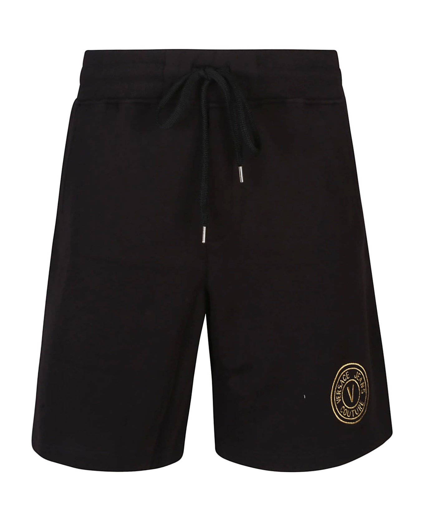 Versace Jeans Couture Logo-embroidered Short - Black/gold ショートパンツ