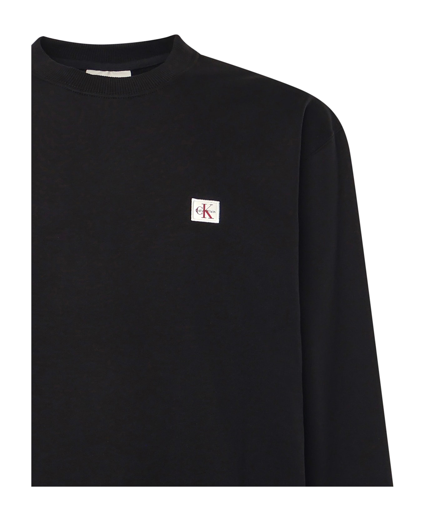 Calvin Klein Monologo Terry Sweatshirt With Logo - Black