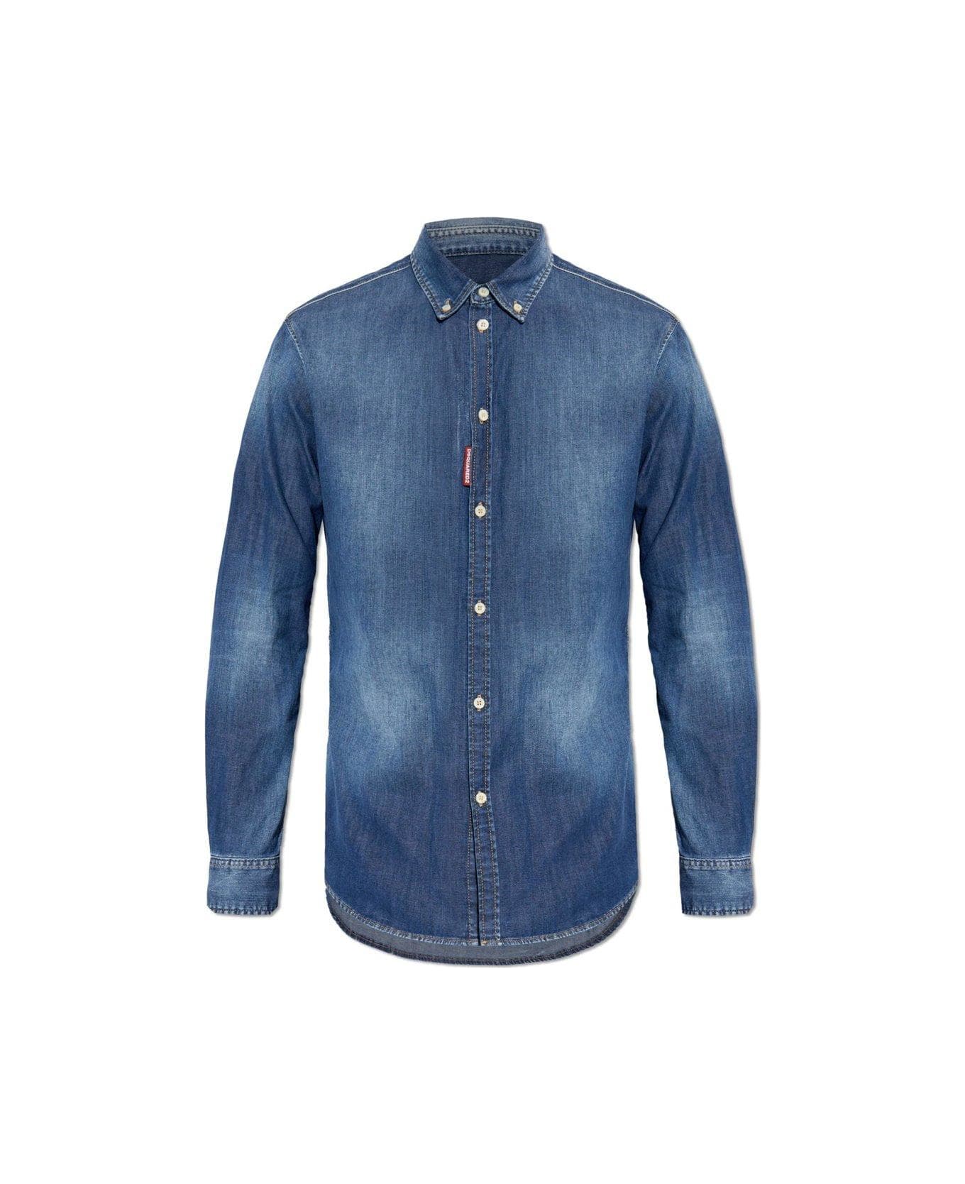 Dsquared2 Long-sleeved Denim Shirt - Navy Blue