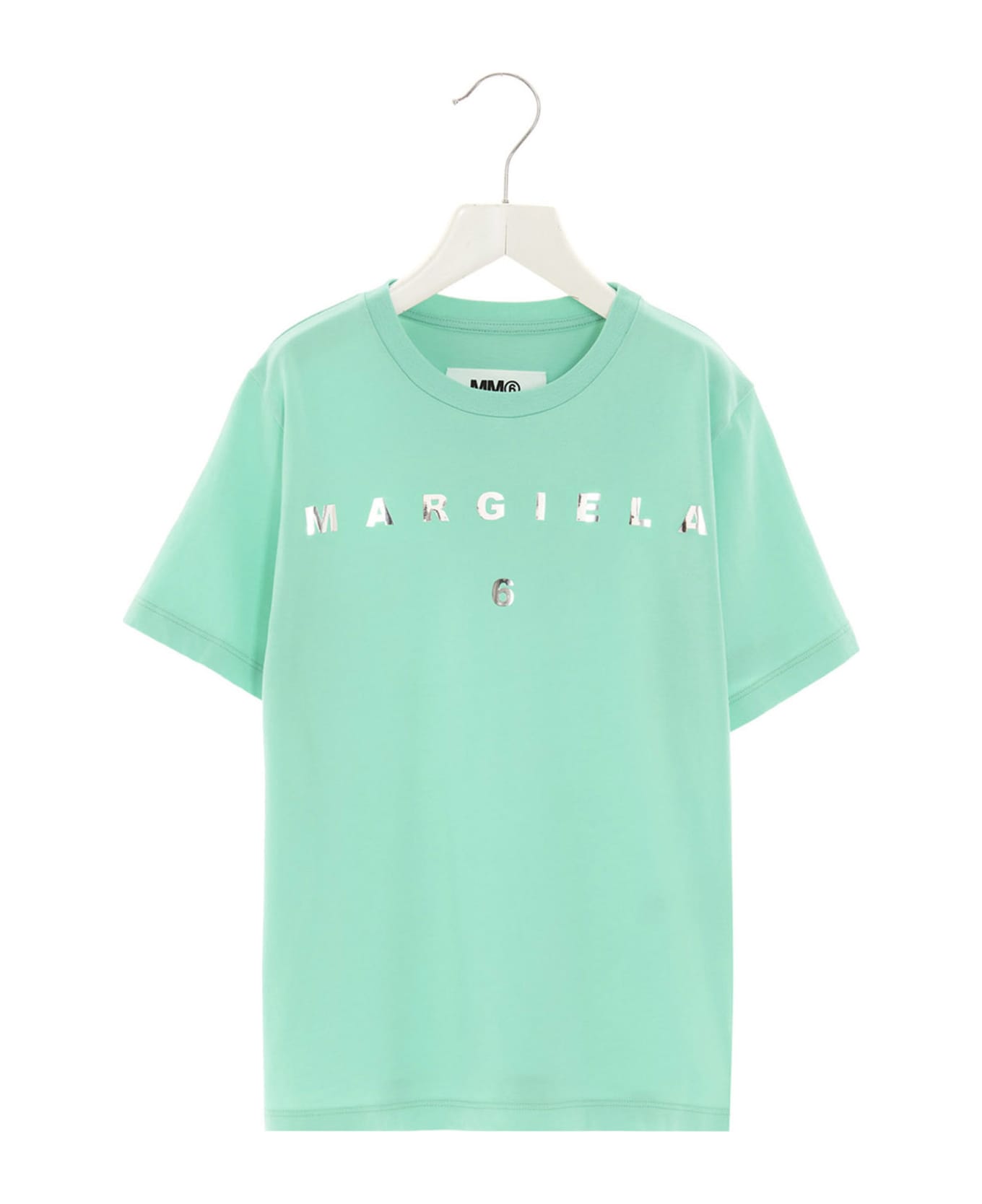 MM6 Maison Margiela Logo Print T-shirt - Light Blue