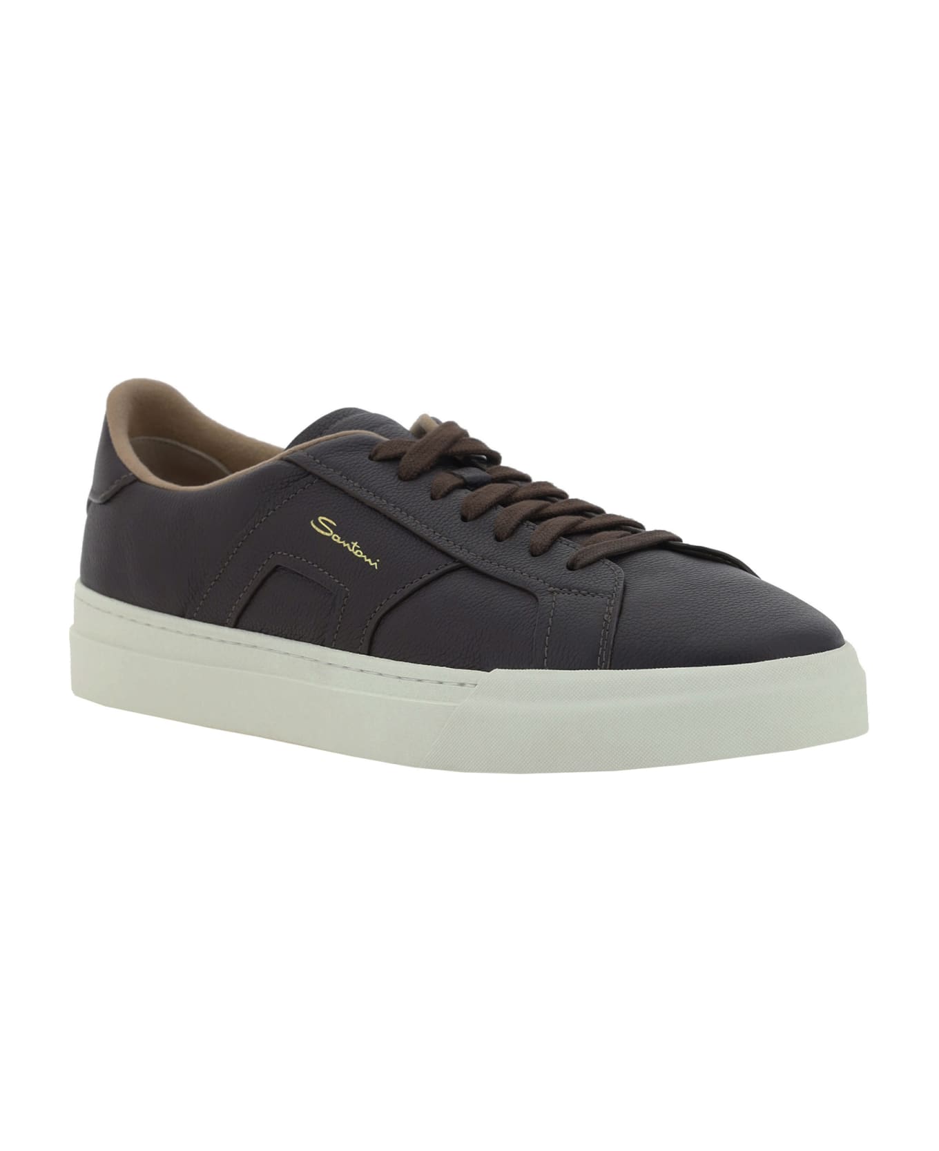 Santoni Double Buckle Sneaker - Brown