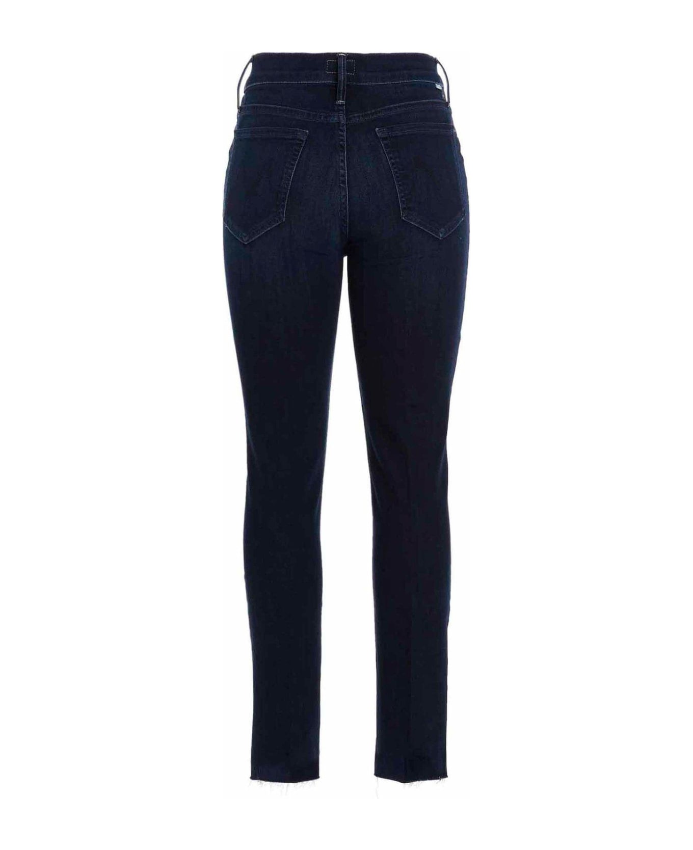 Mother Button Detailed Straight Leg Jeans - Blu