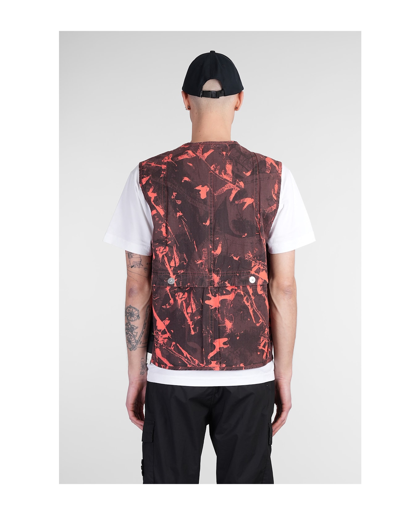 Stone Island Vest In Black Cotton - black