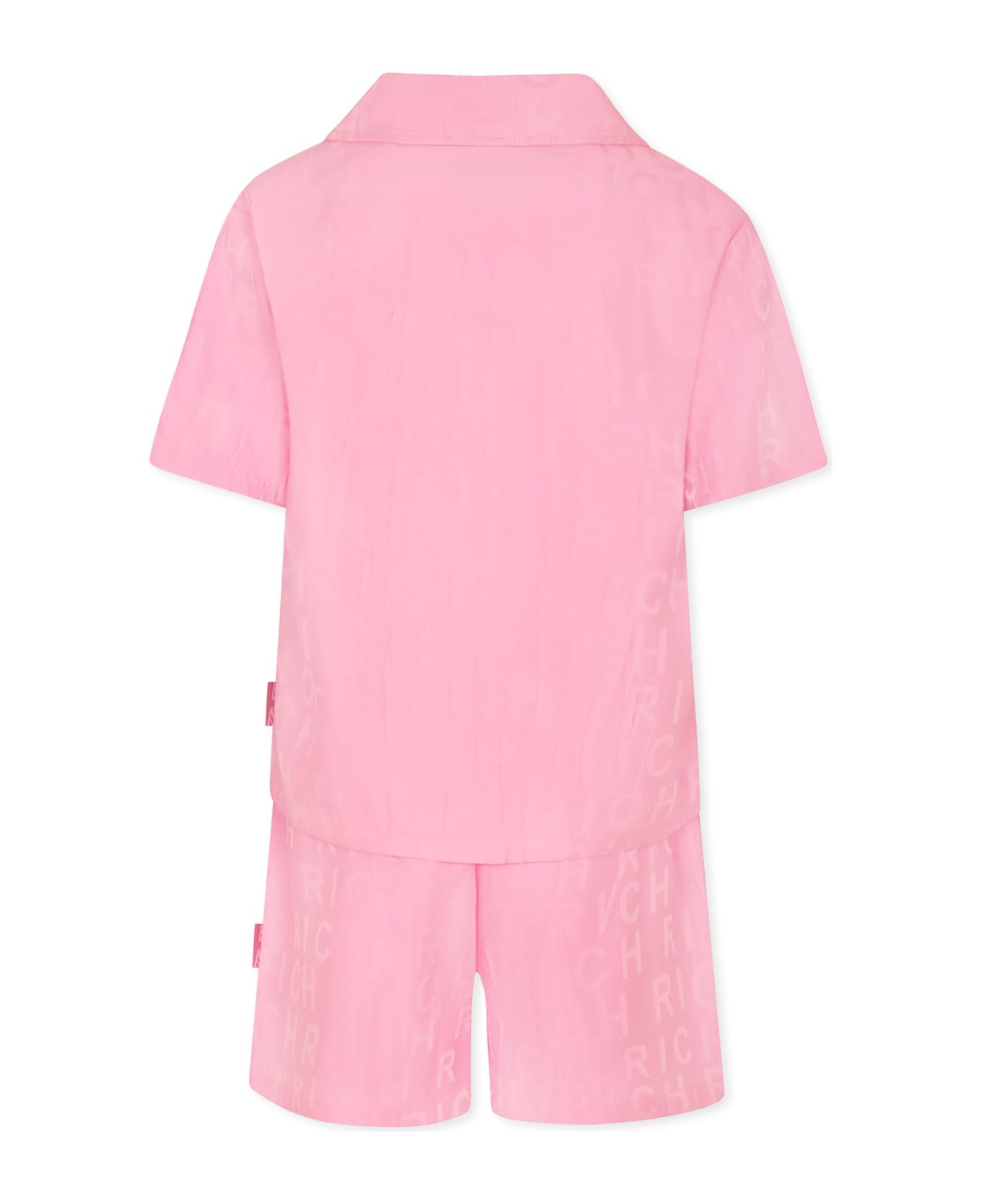 Richmond Pink Suit For Girl With Logo - Pink