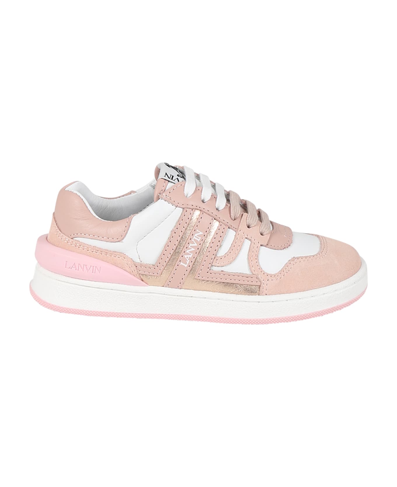 Lanvin Pink Sneakers For Girl With Logo - Pink