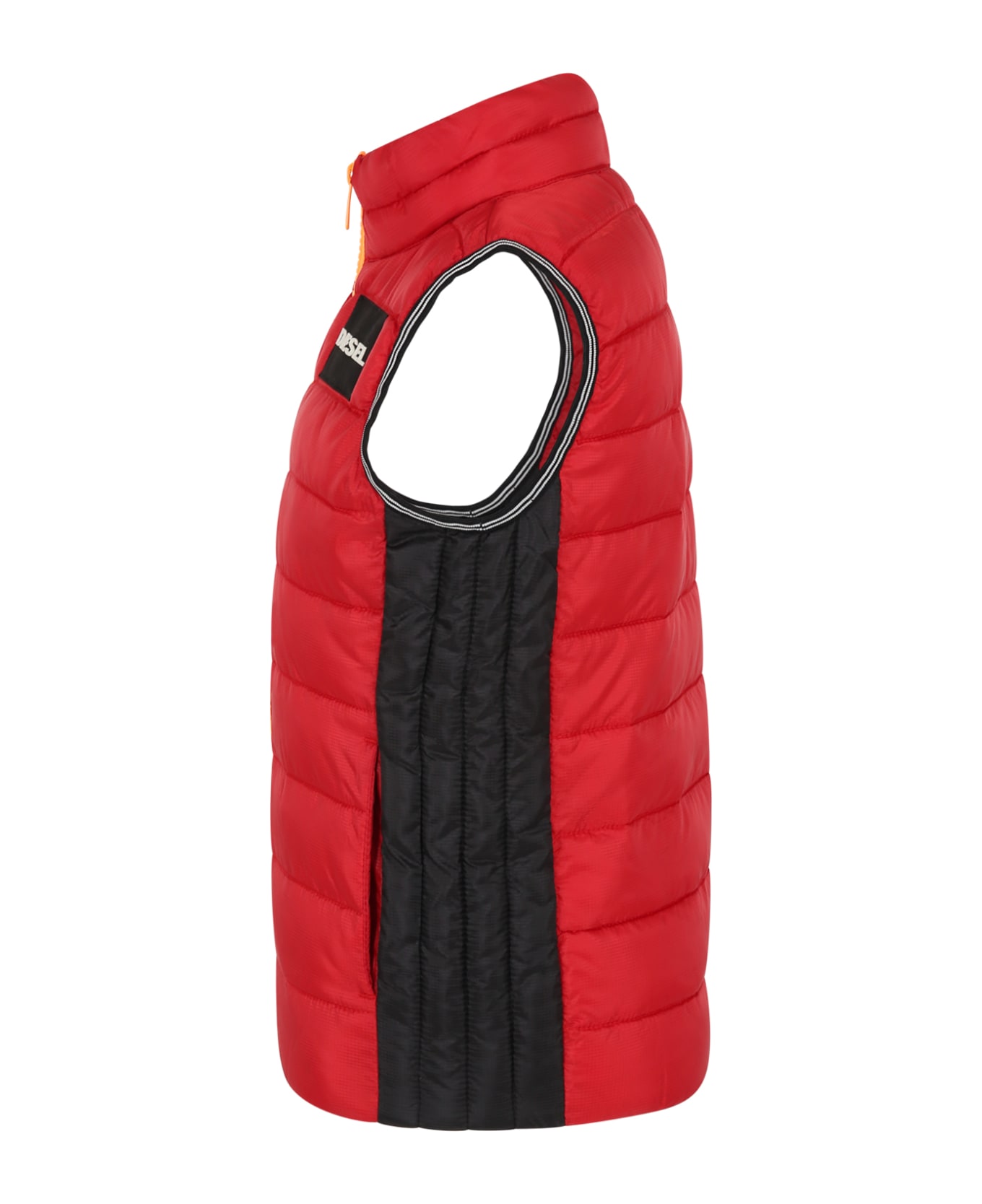 Diesel Red Gilet For Boy With Logo - Red