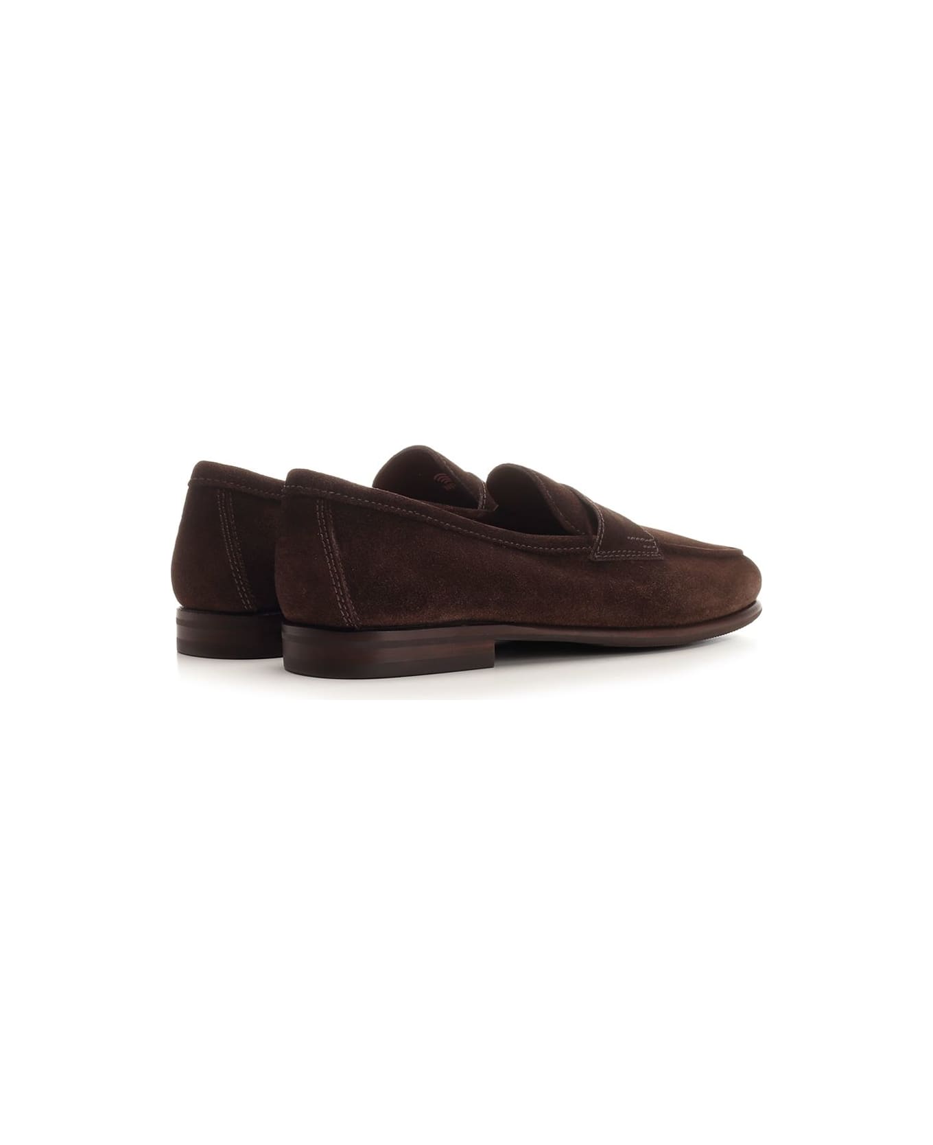 Santoni Carlo Men's Brown Suede Moccasin - Brown