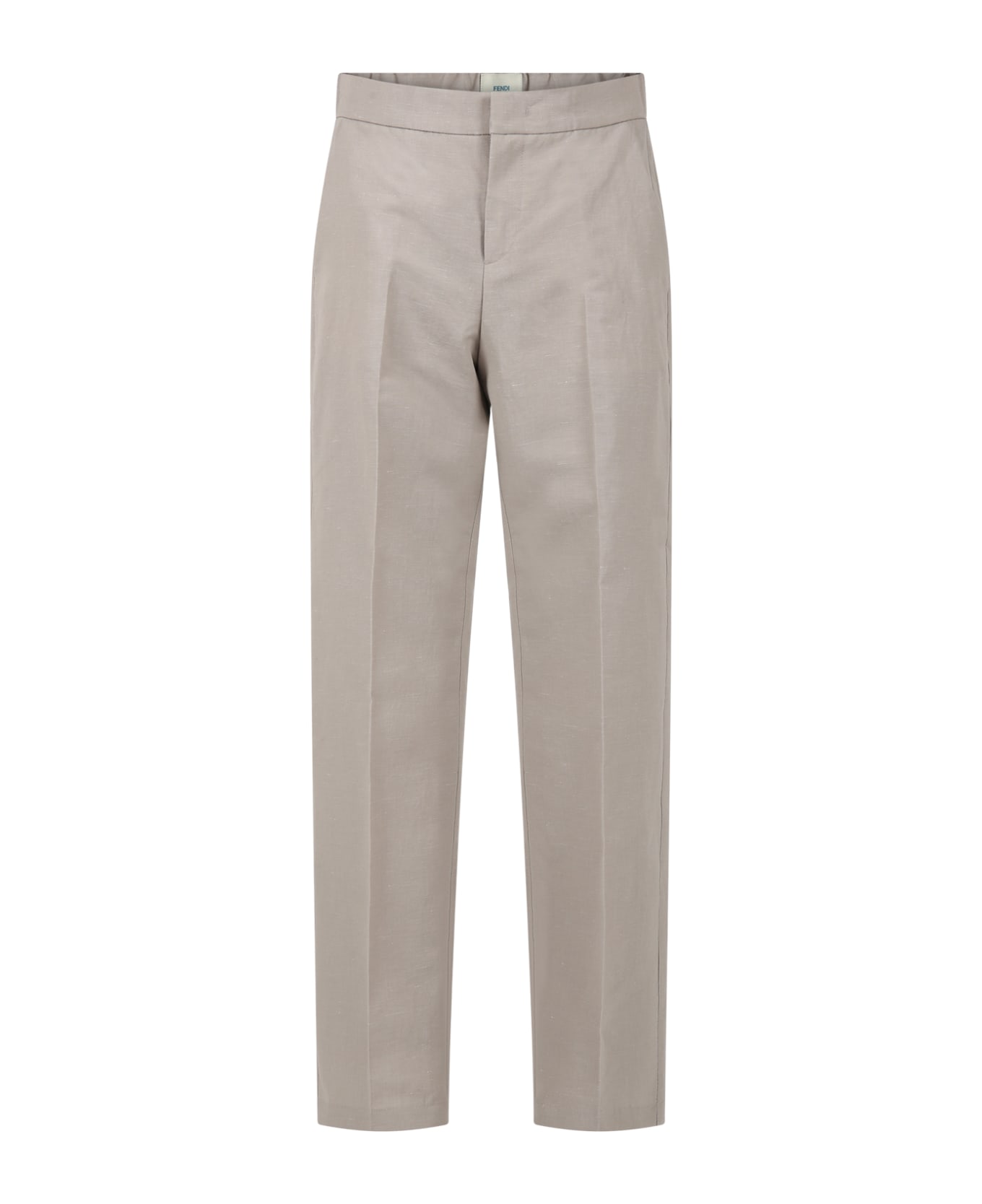 Fendi Grey Trousers For Boy With Logo - Grey