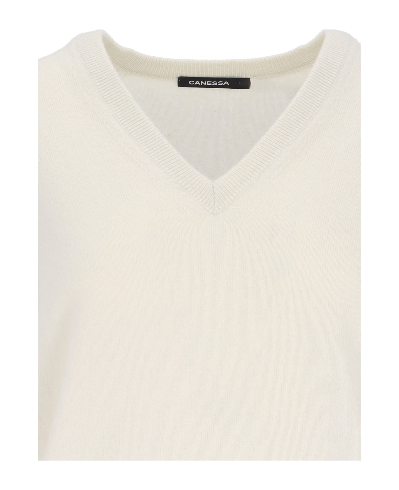Canessa V-neck Sweater - Cream